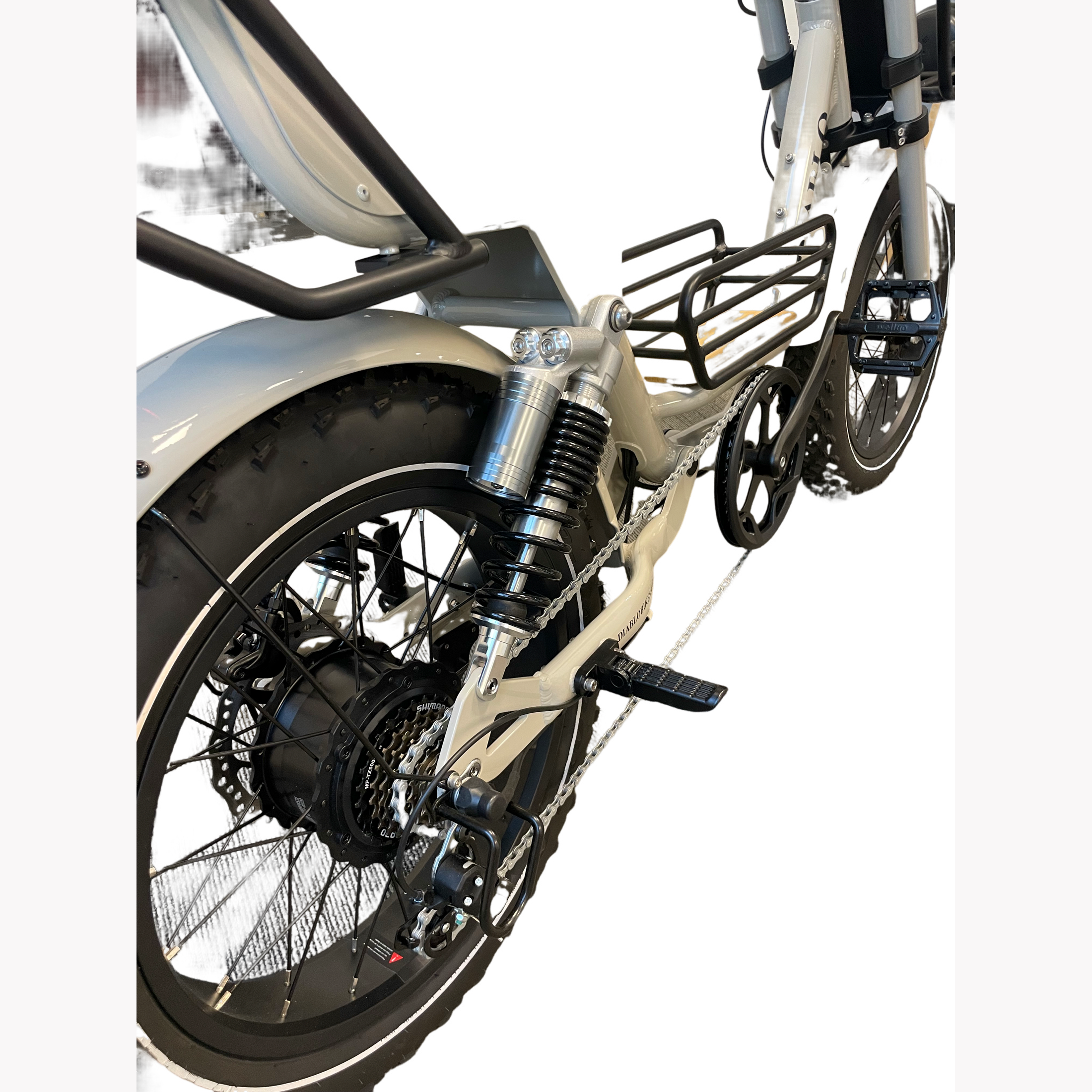 Diablo Zipper Fatbike 7SP Shimano versnellingen met achtervering - Fashion Grey - AE-trading