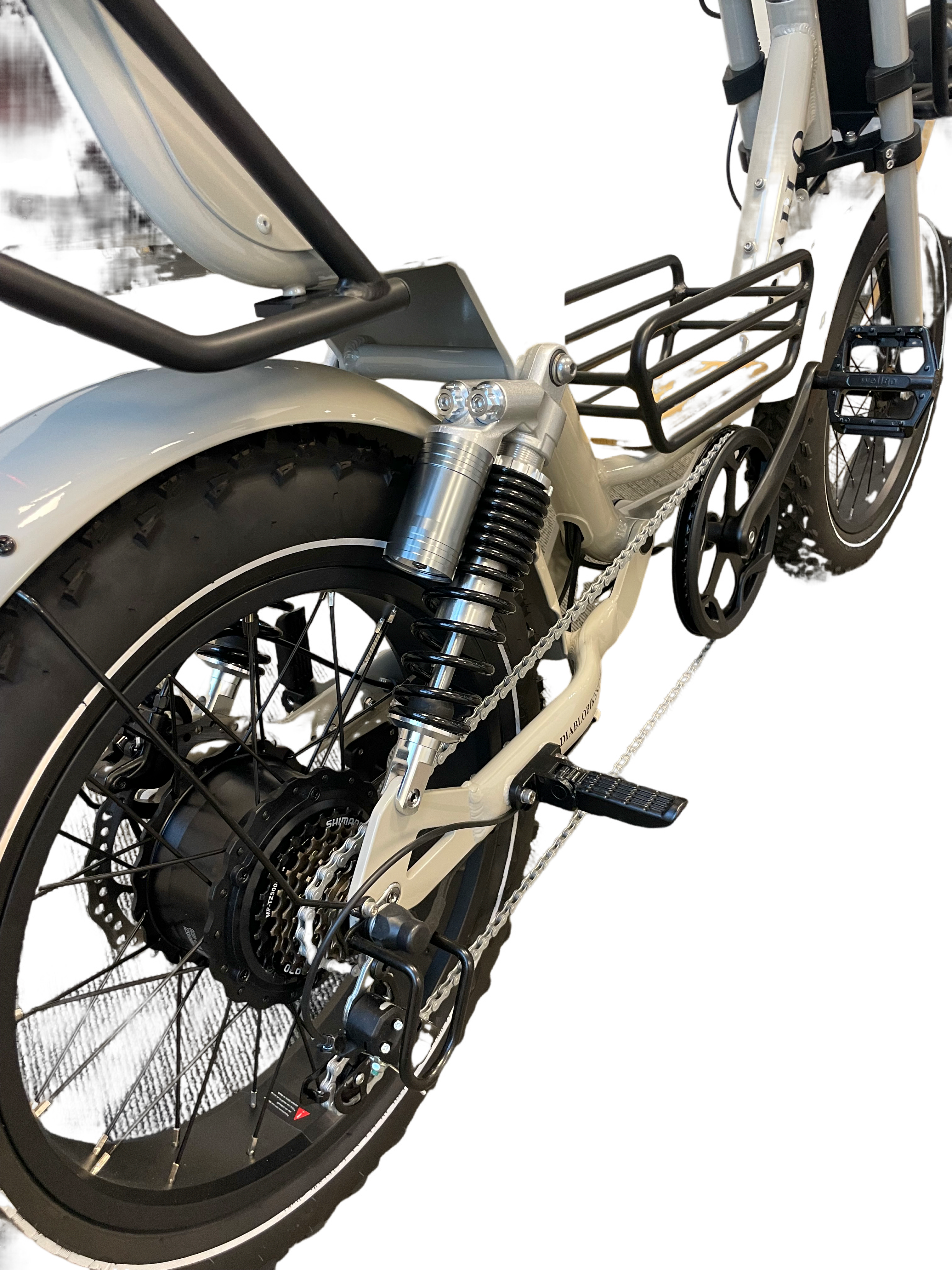 Diablo Zipper Fatbike 7SP Shimano versnellingen met achtervering - Fashion Grey - AE-trading