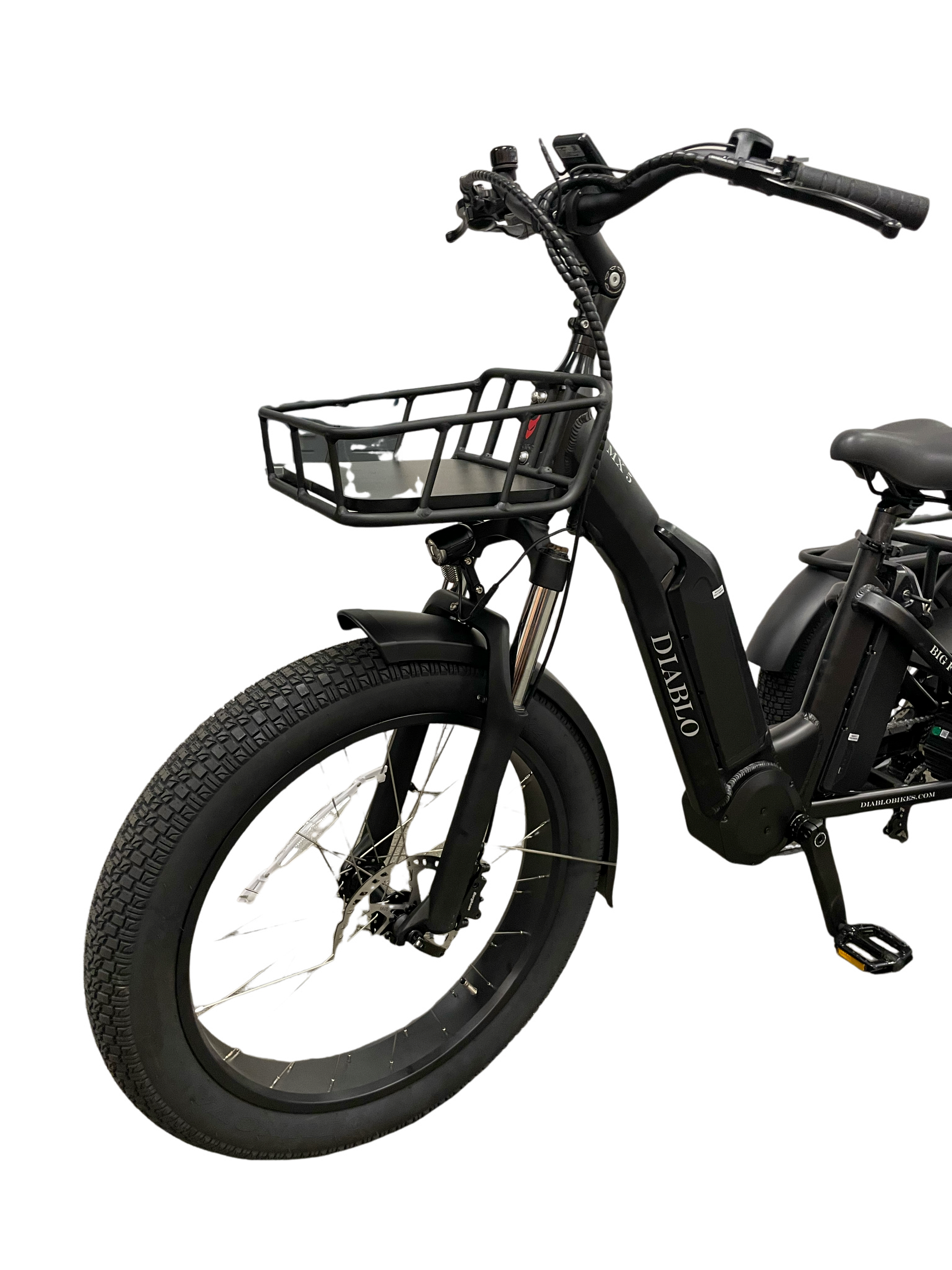 Diablo Big Foot Fatbike Driewieler Fiets E-bike Cargo - Mat zwart - Twee accu's - AE-trading