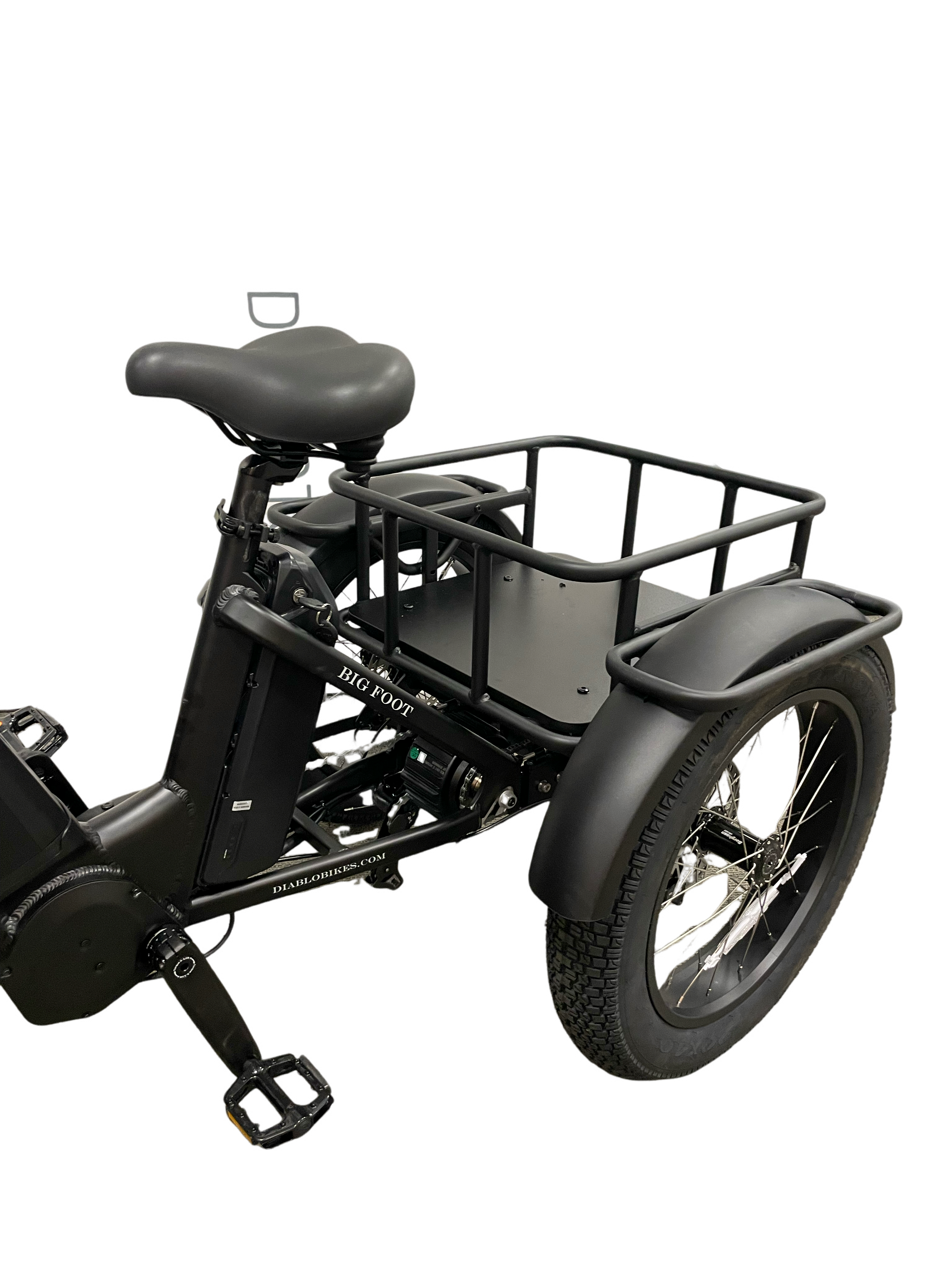 Diablo Big Foot Fatbike Driewieler Fiets E-bike Cargo - Mat zwart - Twee accu's - AE-trading