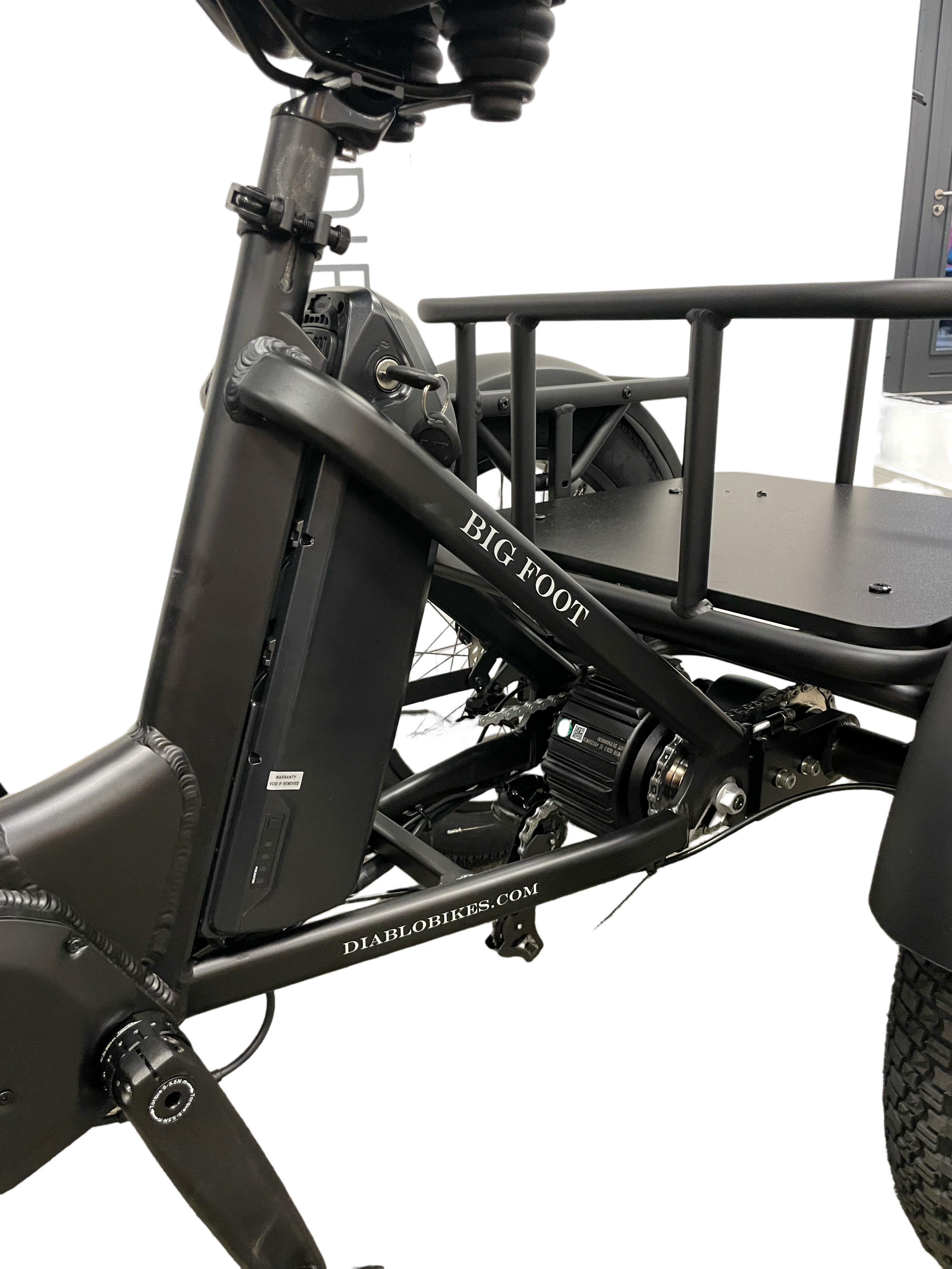 Diablo Big Foot Fatbike Driewieler Fiets E-bike Cargo - Mat zwart - Twee accu's - AE-trading