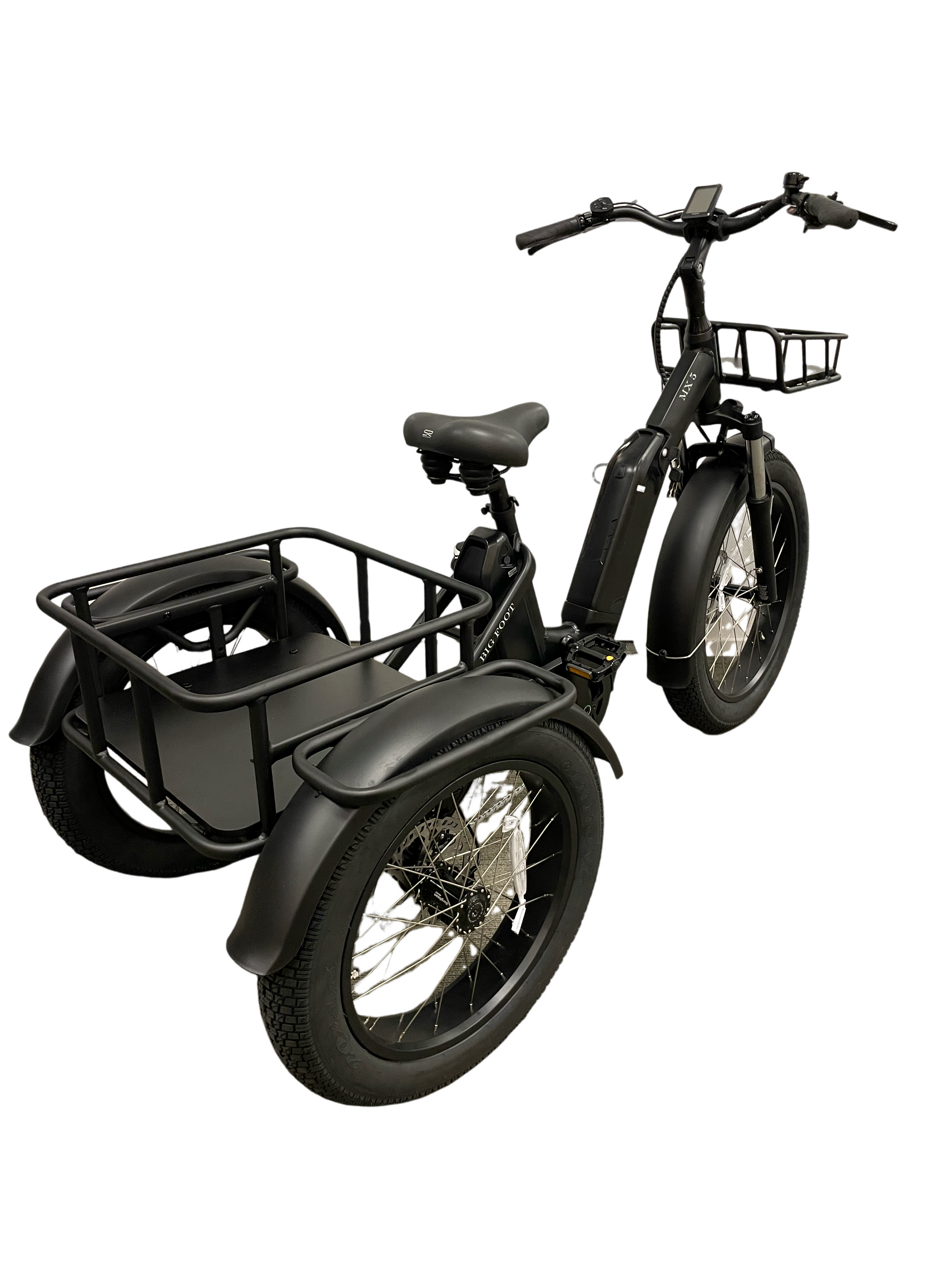 Diablo Big Foot Fatbike Driewieler Fiets E-bike Cargo - Mat zwart - Twee accu's - AE-trading