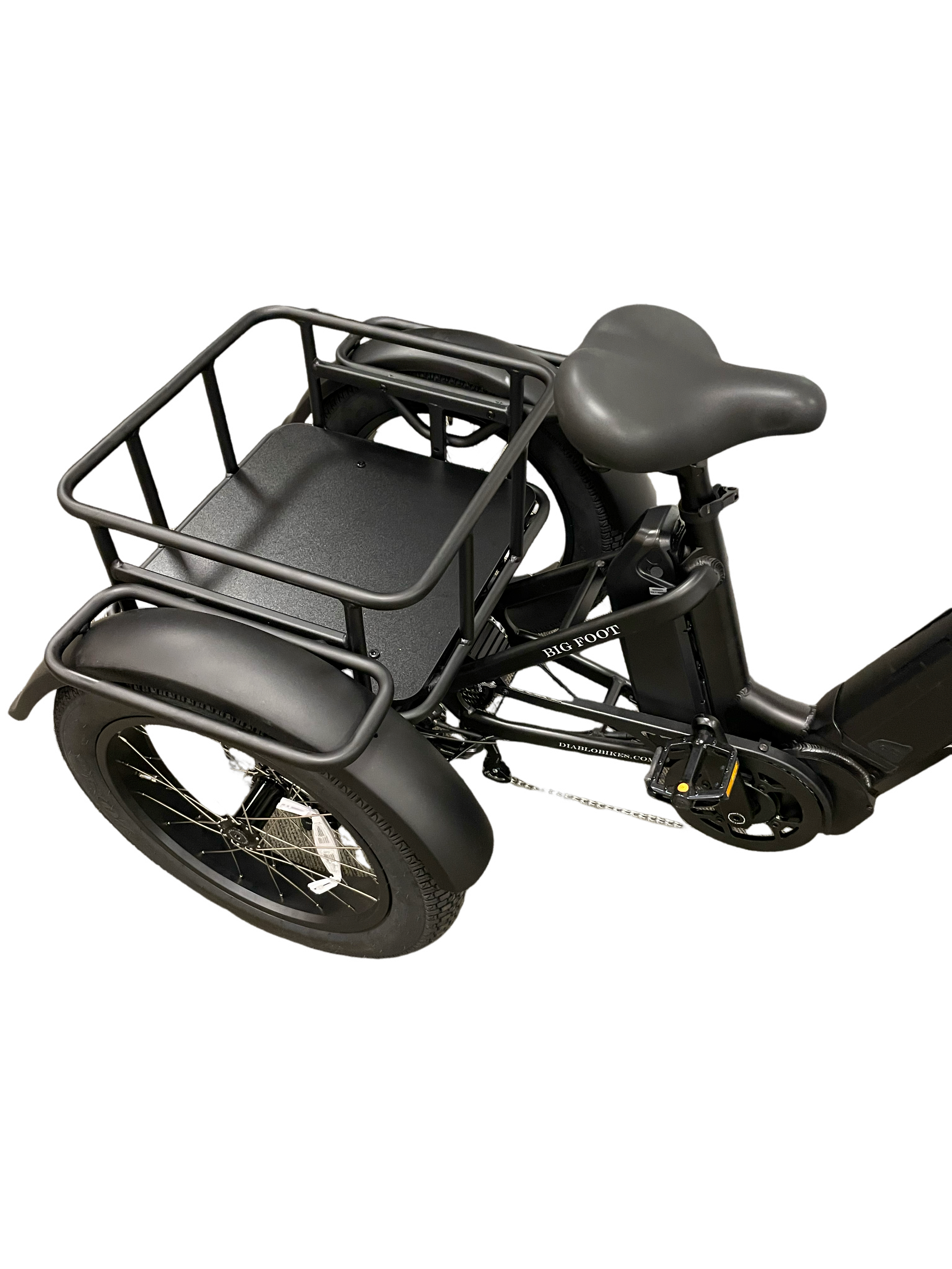 Diablo Big Foot Fatbike Driewieler Fiets E-bike Cargo - Mat zwart - Twee accu's - AE-trading