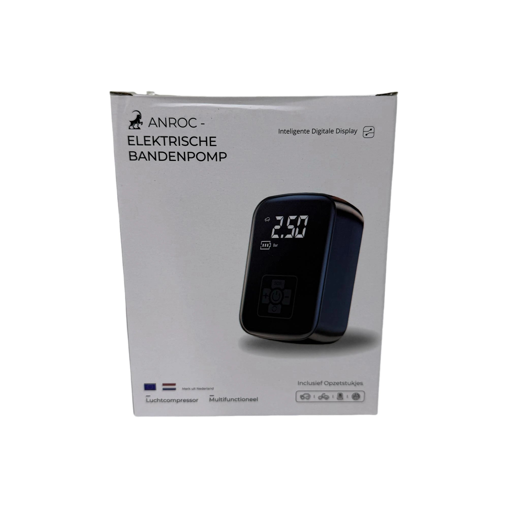 Elektrische bandenpomp - Anroc - 4 opzetstukken- 6400 MAH AE-trading