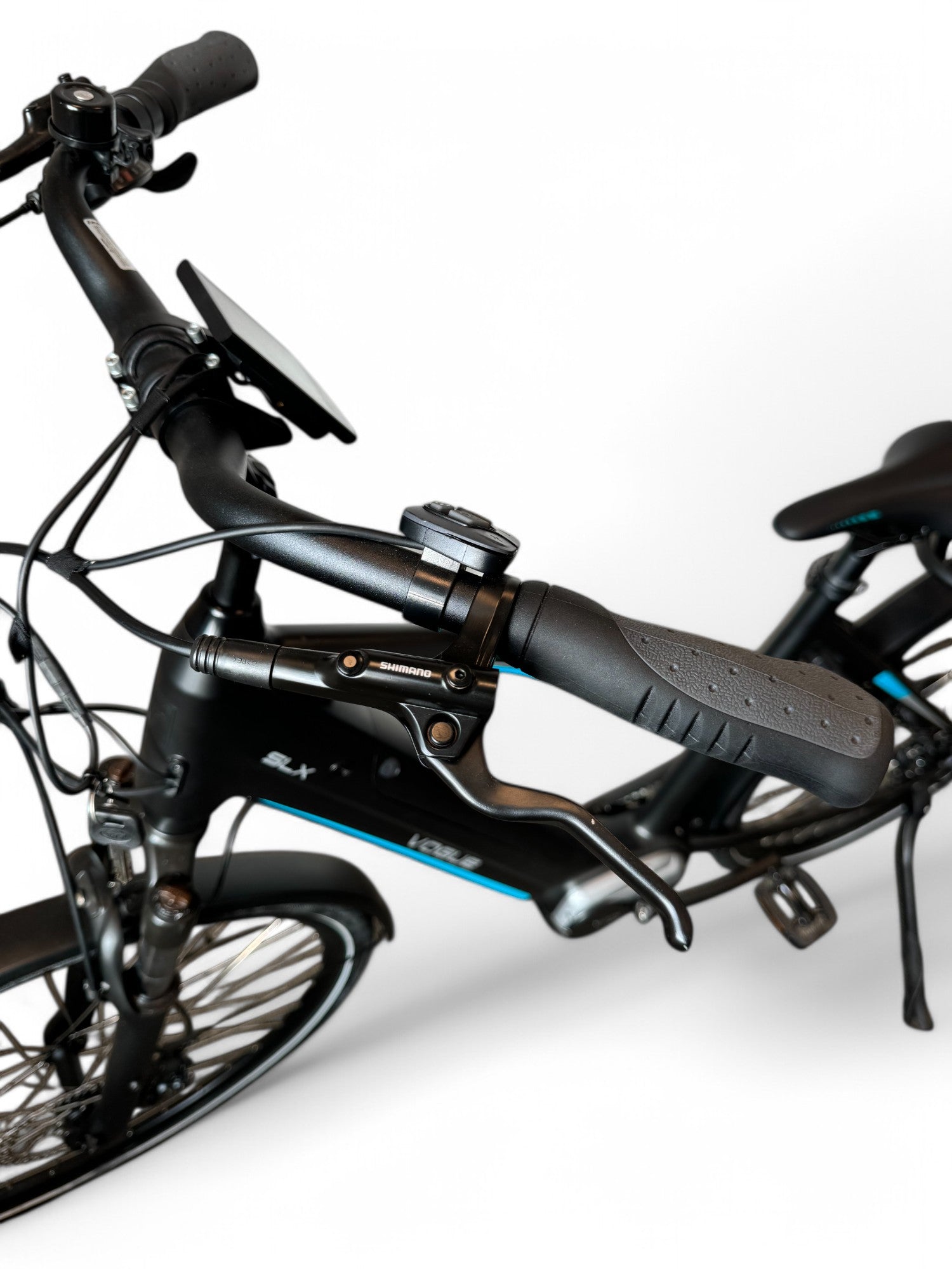 Vogue SLX M420 Elektrische Fiets 9RD Shimano Versnellingen 51cm met Hydraulische Remmen - Mat Zwart Blauw - AE-trading