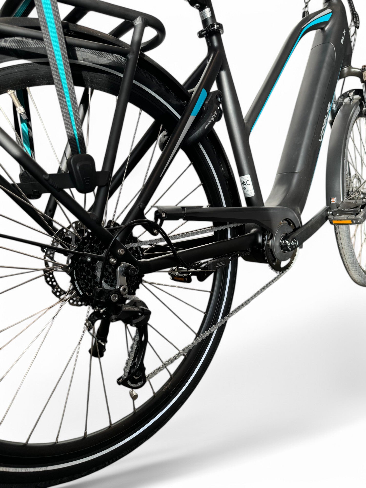 Vogue SLX M420 Elektrische Fiets 9RD Shimano Versnellingen 51cm met Hydraulische Remmen - Mat Zwart Blauw - AE-trading