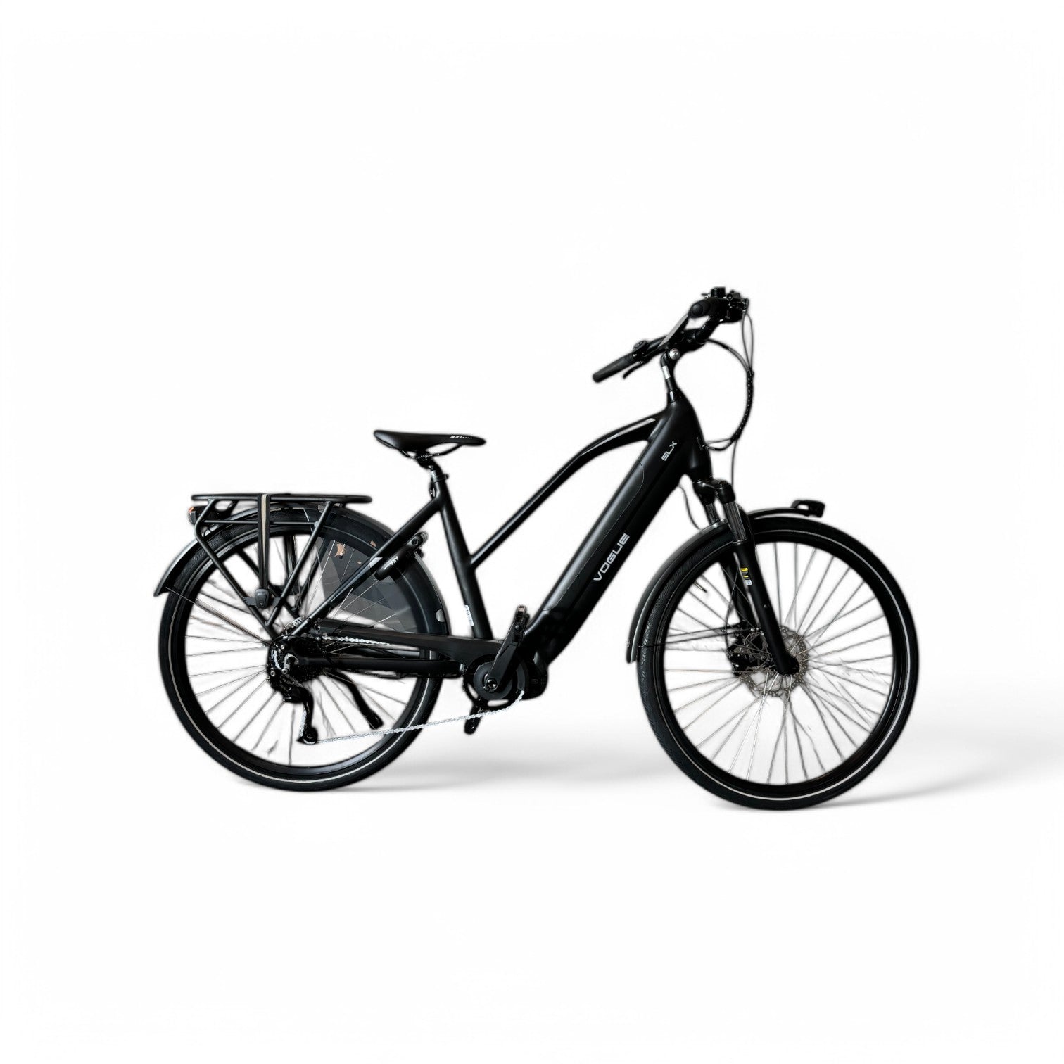 Vogue SLX M420 Elektrische Fiets 9RD Shimano Versnellingen 51cm met Hydraulische Remmen - Mat zwart Grijs - AE-trading