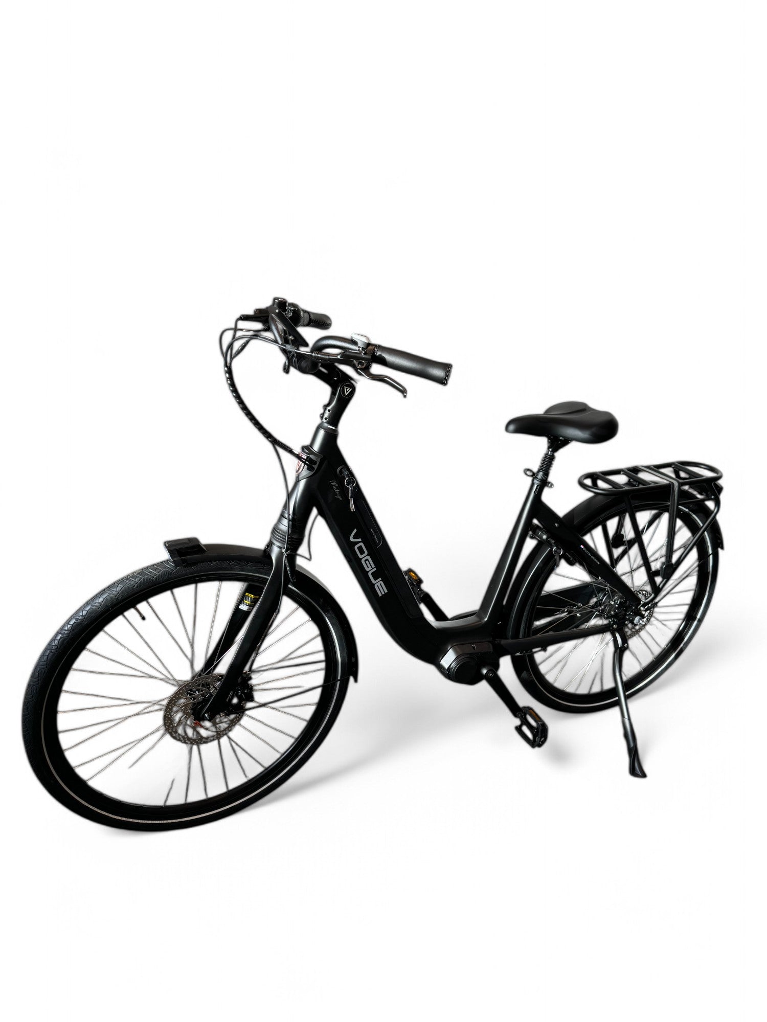 Vogue Mestengo 46cm E-bike Hydraulische Remmen met Middenmotor - Mat Zwart - AE-trading
