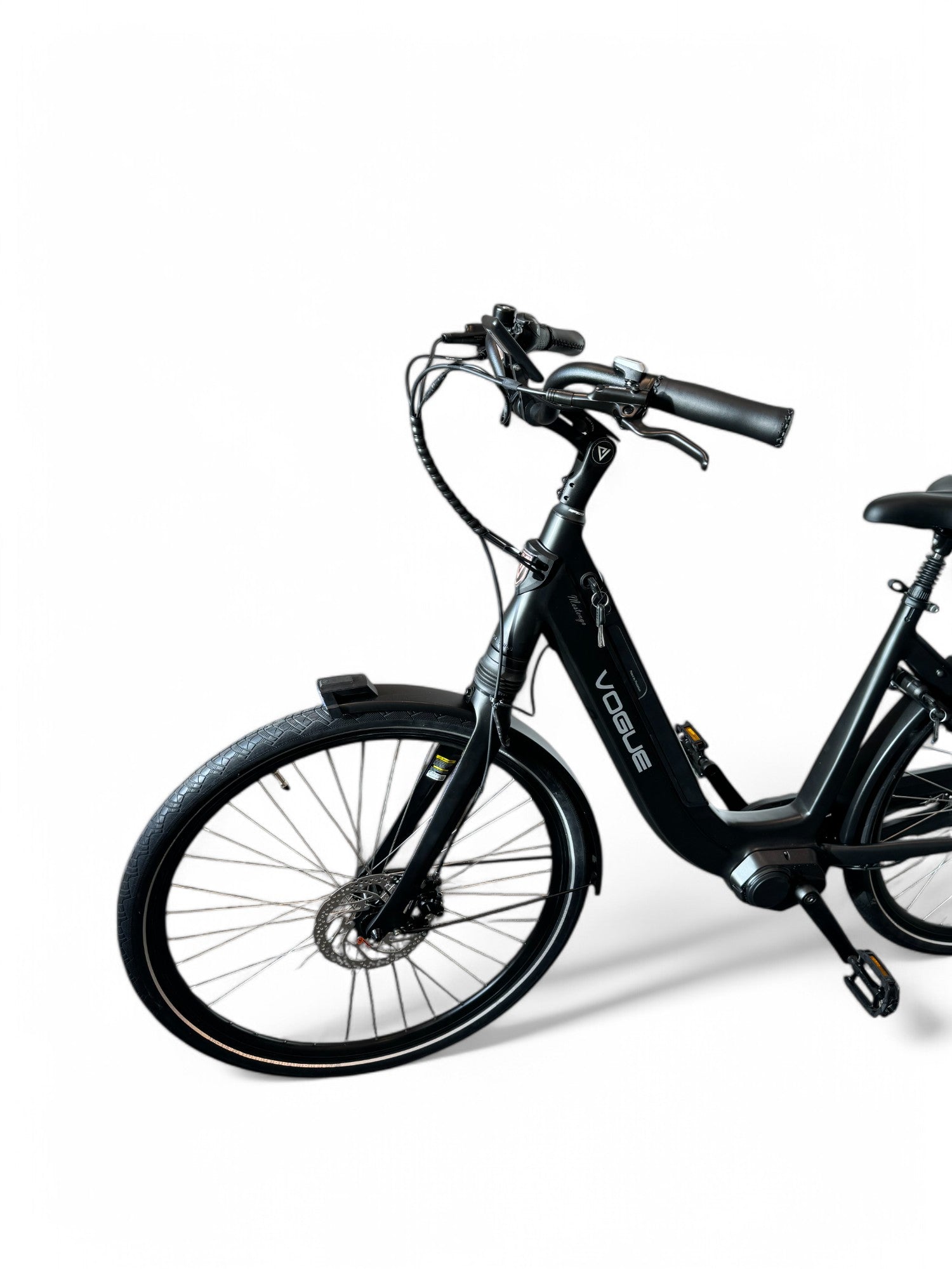 Vogue Mestengo 46cm E-bike Hydraulische Remmen met Middenmotor - Mat Zwart - AE-trading