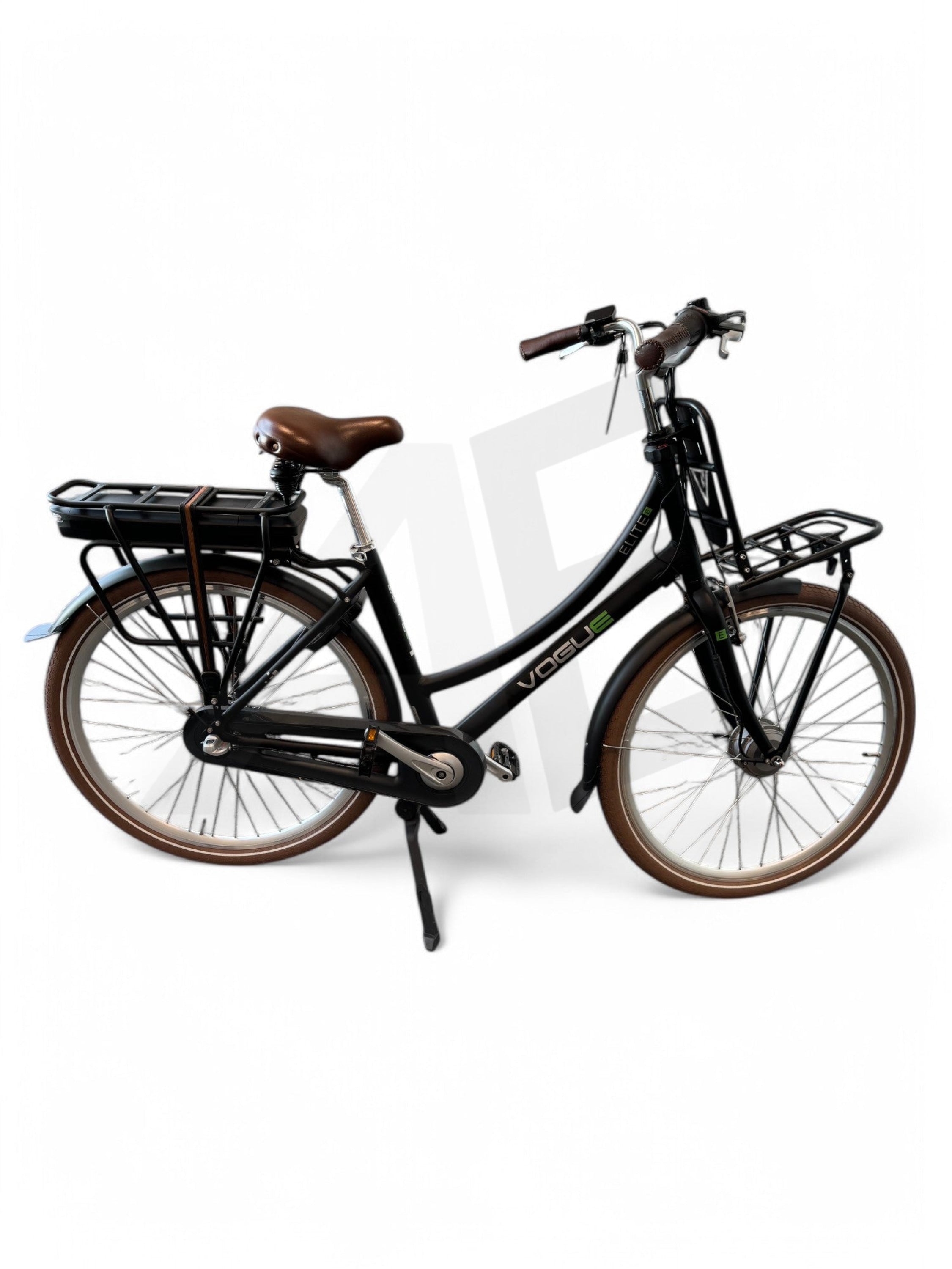 Vélo électrique Vogue Elite 3 vitesses 13Ah 50cm E-bike - Noir mat avec accents marron