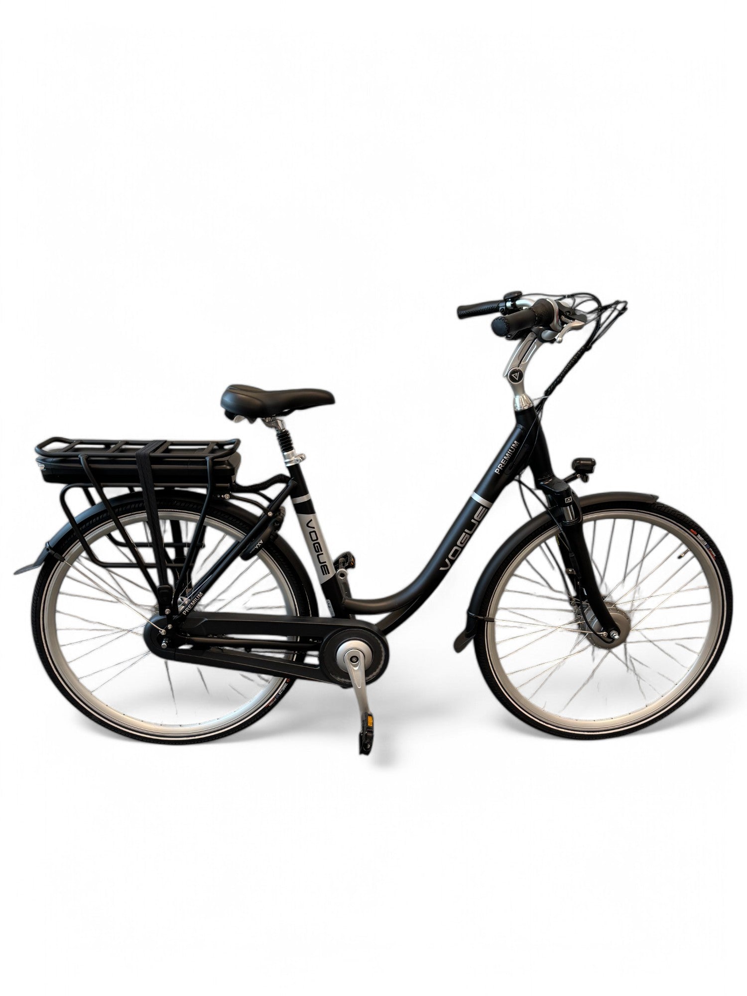 Vogue Premium E-bike 7SP 48cm Lage Instap - Mat Zwart - AE-trading