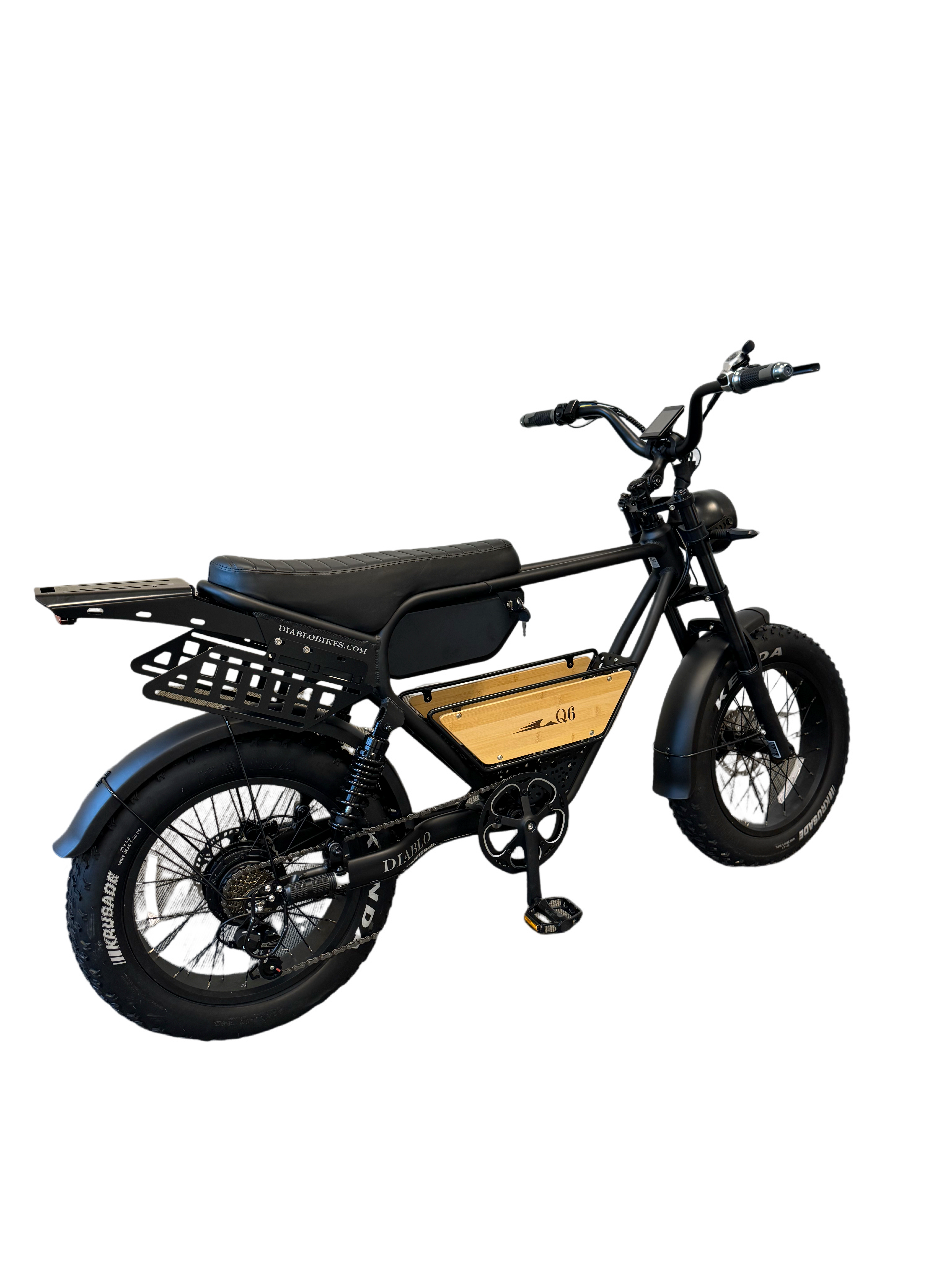 Diablo Q6 Fatbike 7RD Shimano Versnellingen en Hydraulische remmen inclusief alle accessoires - Mat zwart - AE-trading