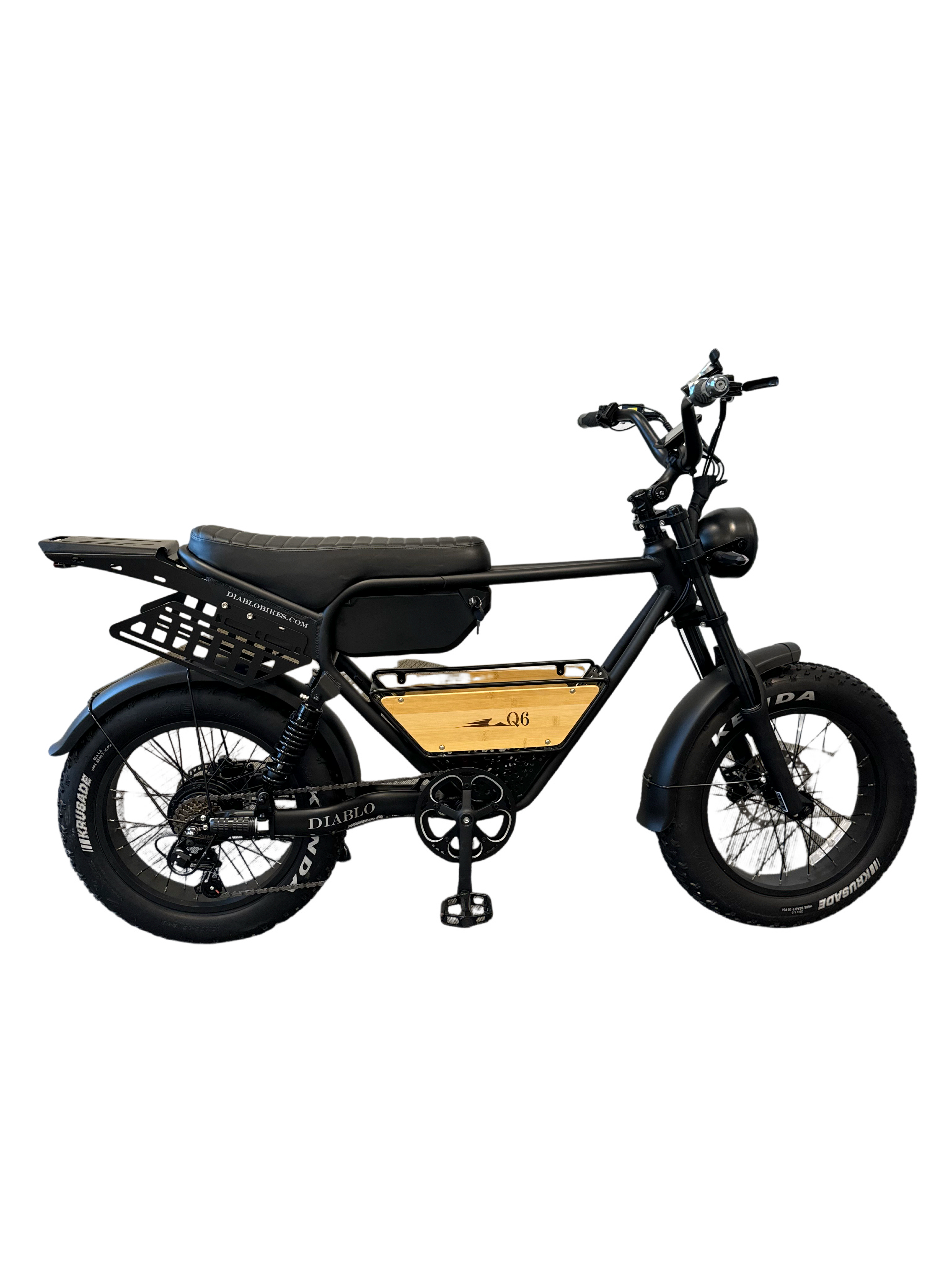 Diablo Q6 Fatbike 7RD Shimano Versnellingen en Hydraulische remmen inclusief alle accessoires - Mat zwart - AE-trading
