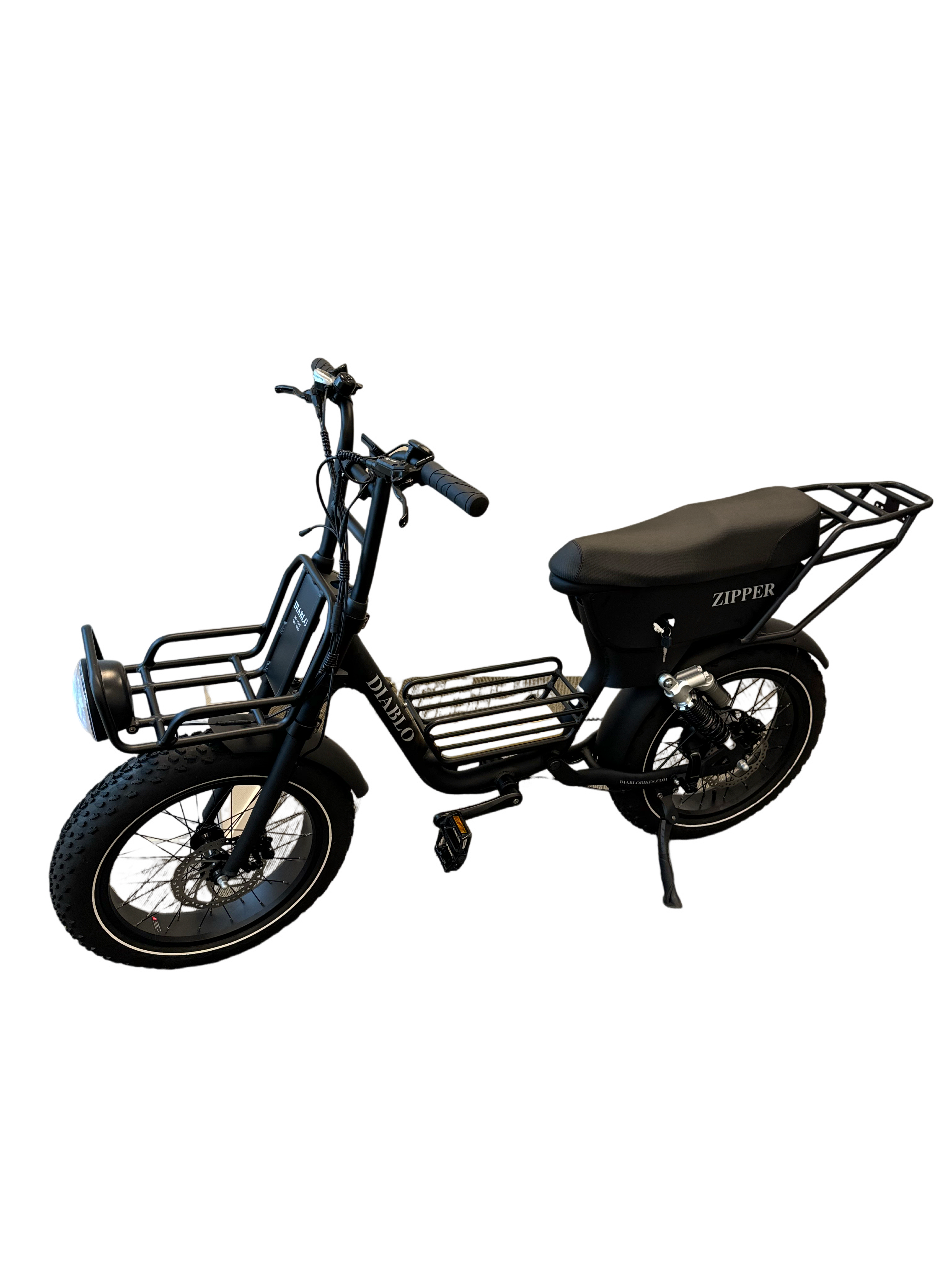 Diablo Zipper Fatbike 7SP Shimano Versnellingen en Achtervering - Mat zwart - AE-trading