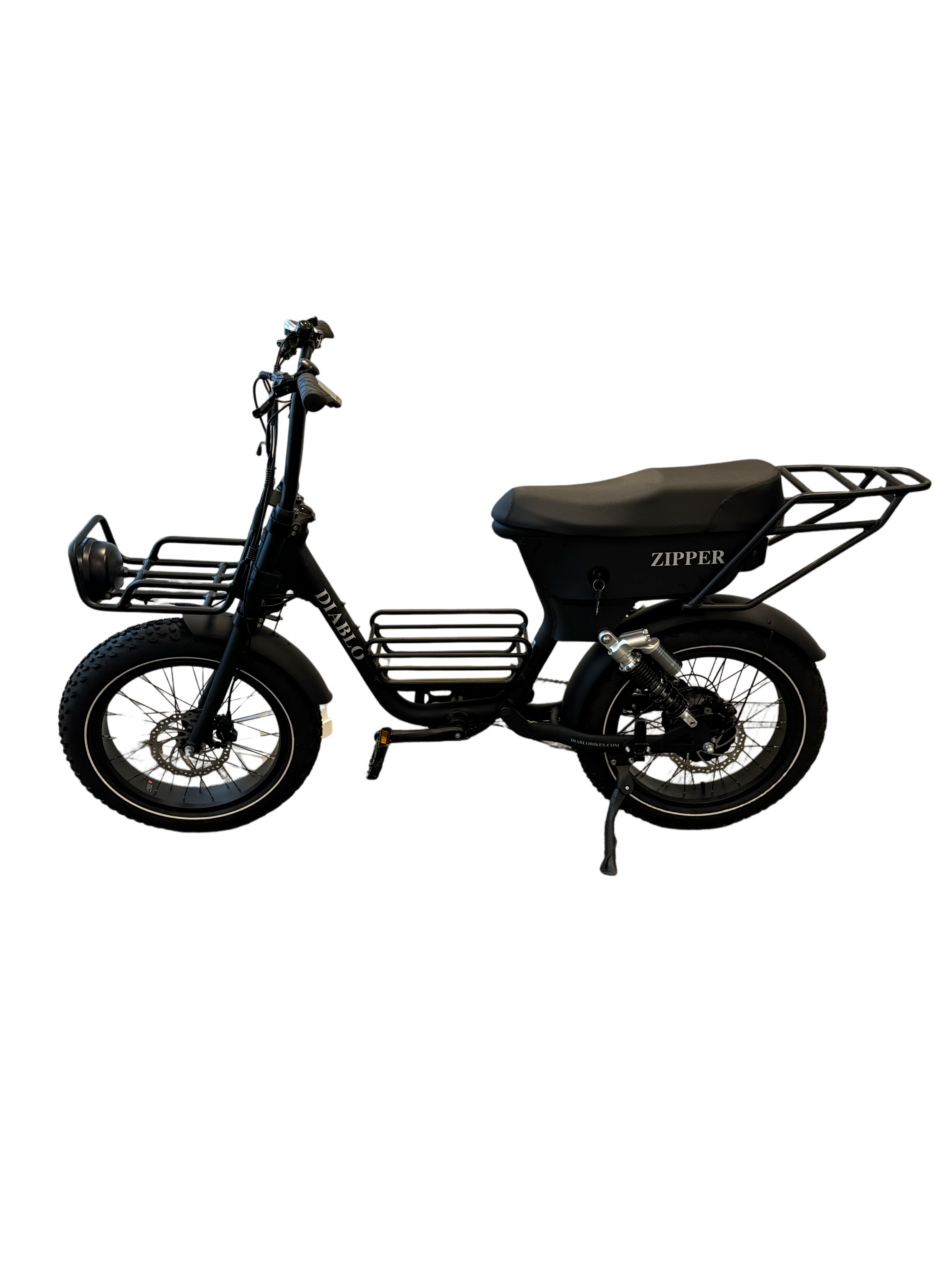 Diablo Zipper Fatbike 7SP Shimano Versnellingen en Achtervering - Mat zwart - AE-trading