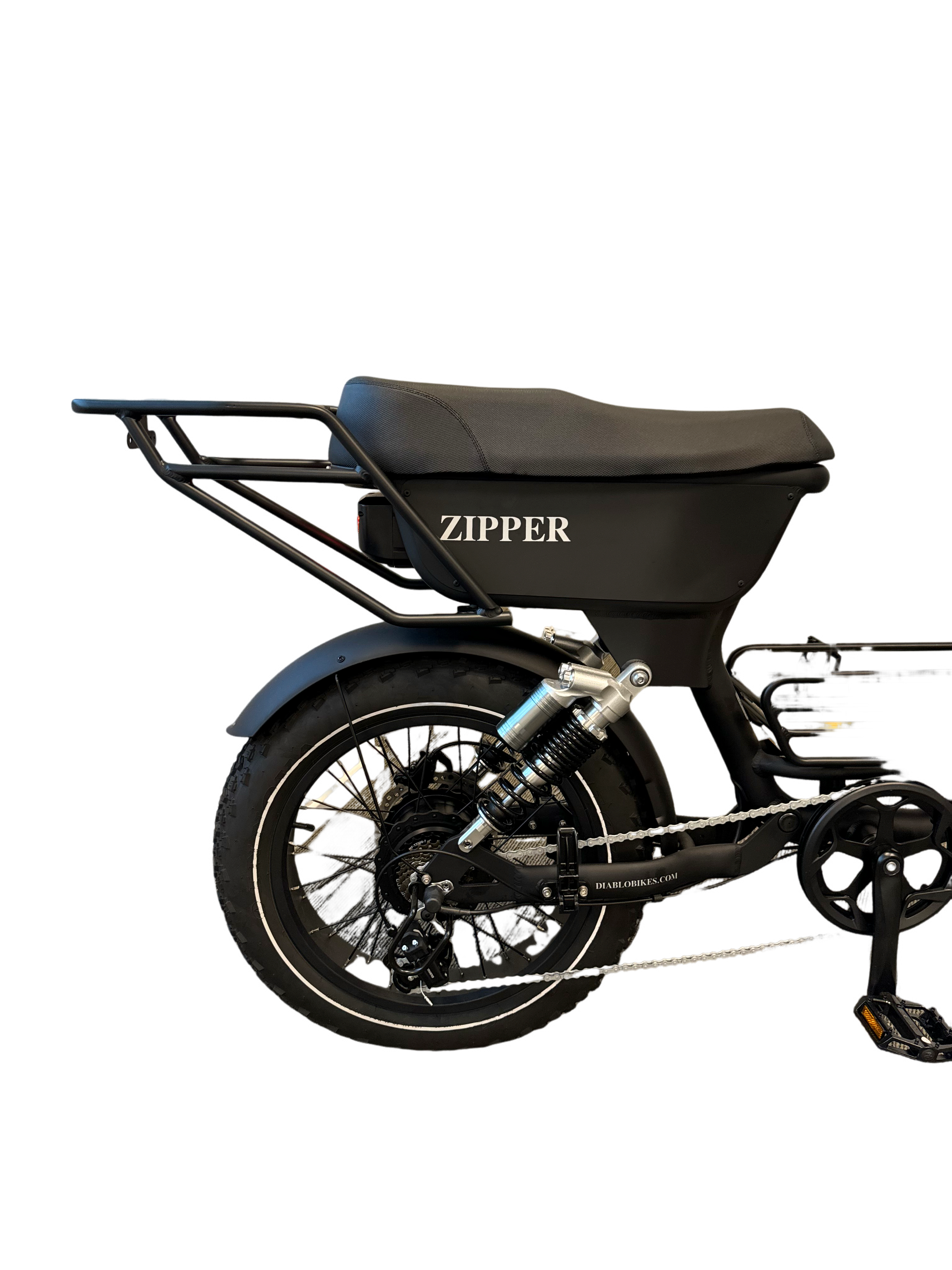 Diablo Zipper Fatbike 7SP Shimano Versnellingen en Achtervering - Mat zwart - AE-trading