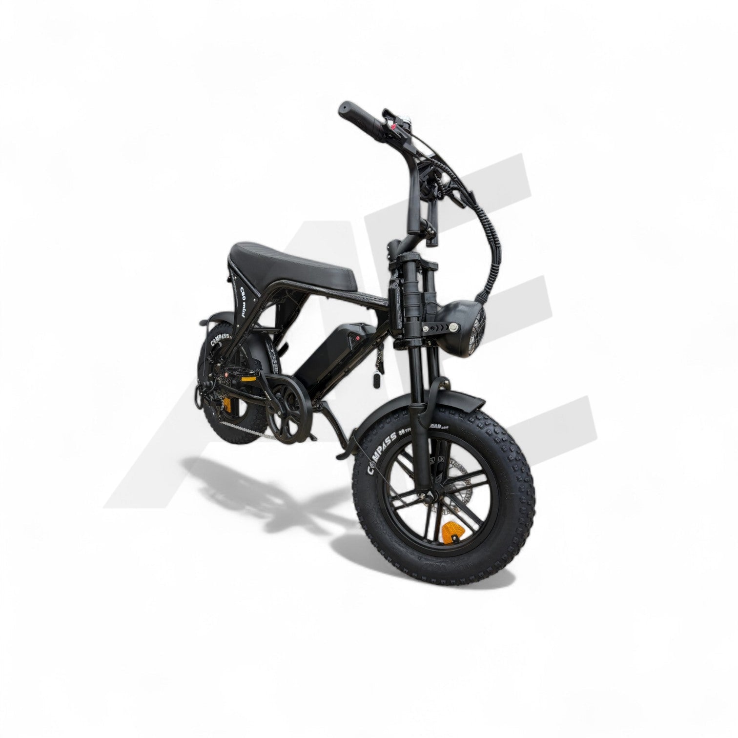 Ouxi C80 Mini Fatbike Glans Zwart met Hydraulische Remmen - AE-trading