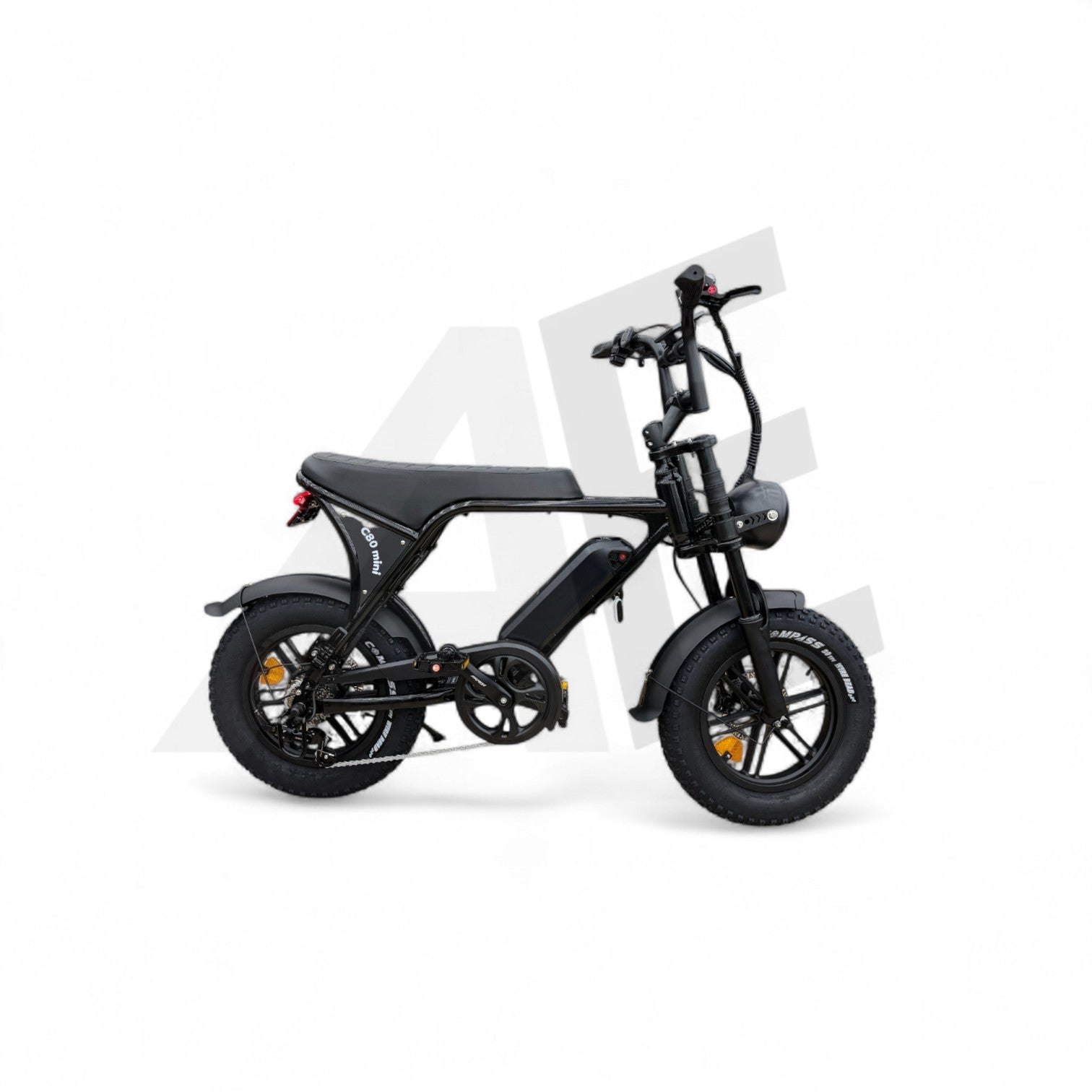 Ouxi C80 Mini Fatbike Glans Zwart met Hydraulische Remmen - AE-trading