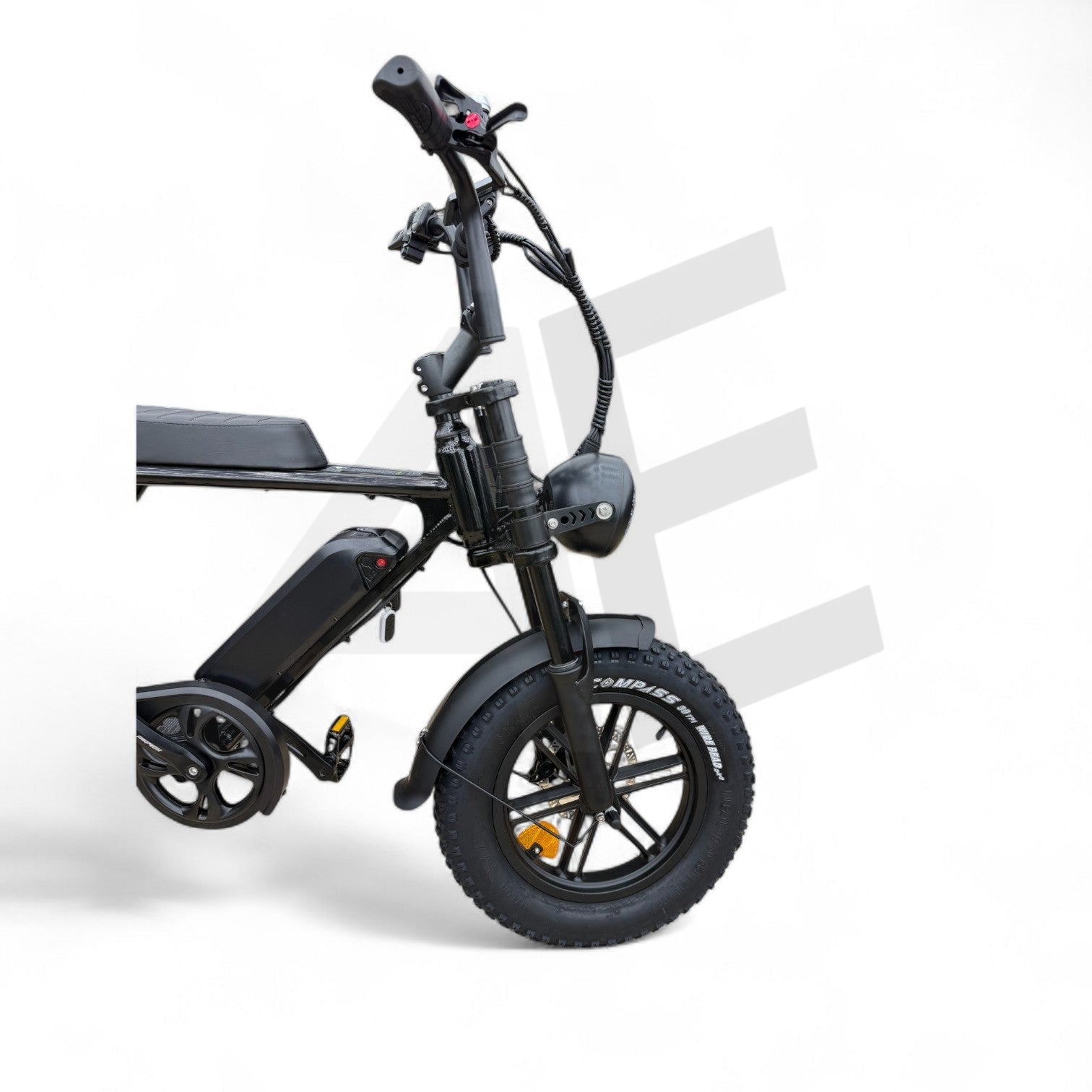 Ouxi C80 Mini Fatbike Glans Zwart met Hydraulische Remmen - AE-trading