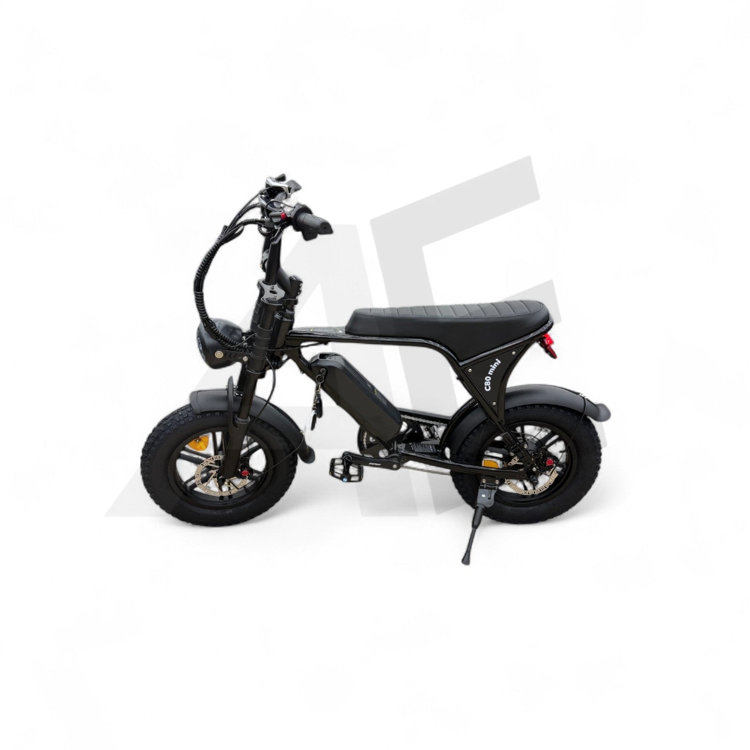 Ouxi C80 Mini Fatbike Glans Zwart met Hydraulische Remmen - AE-trading