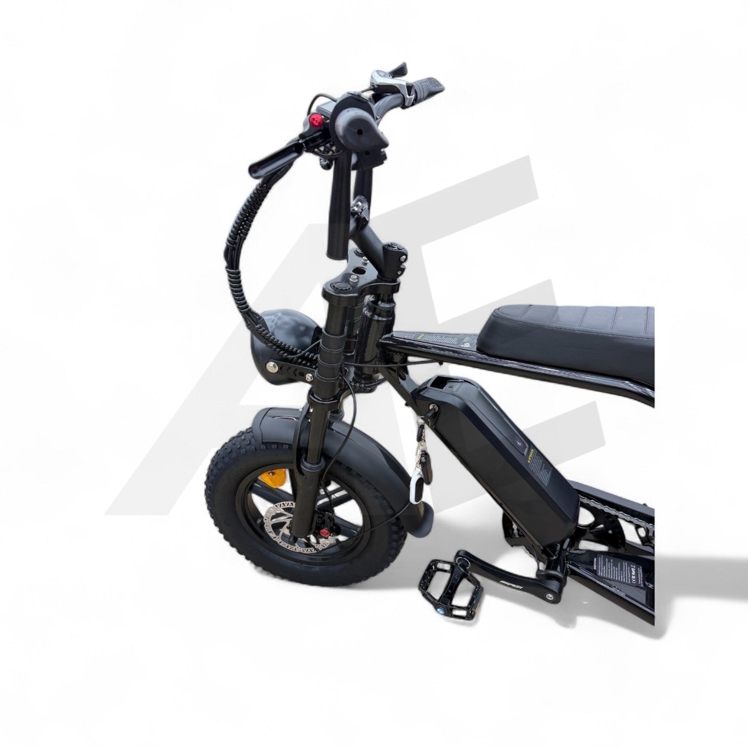 Ouxi C80 Mini Fatbike Glans Zwart met Hydraulische Remmen - AE-trading