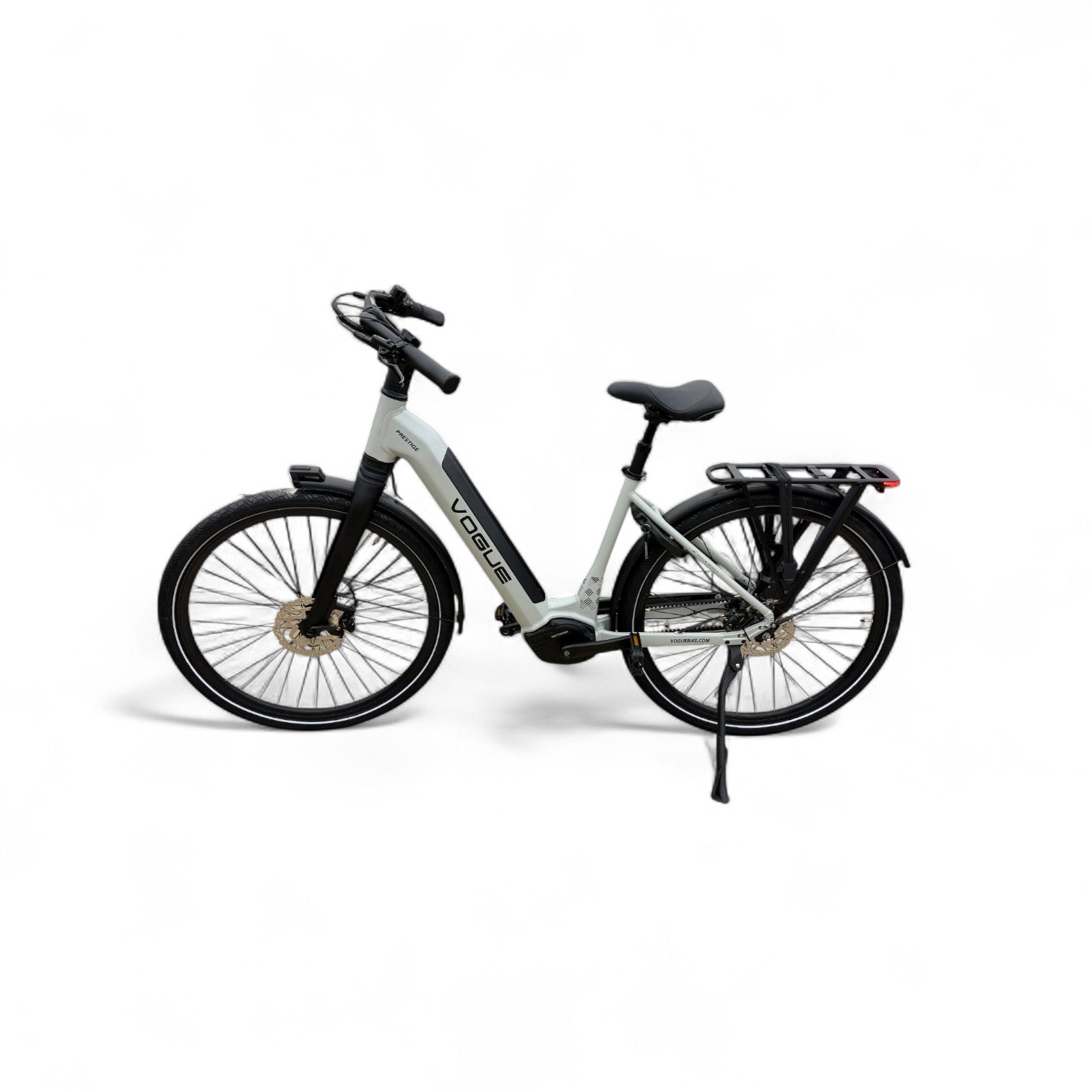 Vogue Prestige – Elektrische Unisex E-Bike 28 inch – 48 cm – MOTINOVA Middenmotor 80Nm – V-Snaar Aandrijving – 14,5Ah Accu – Mat Cool Grey - AE-trading
