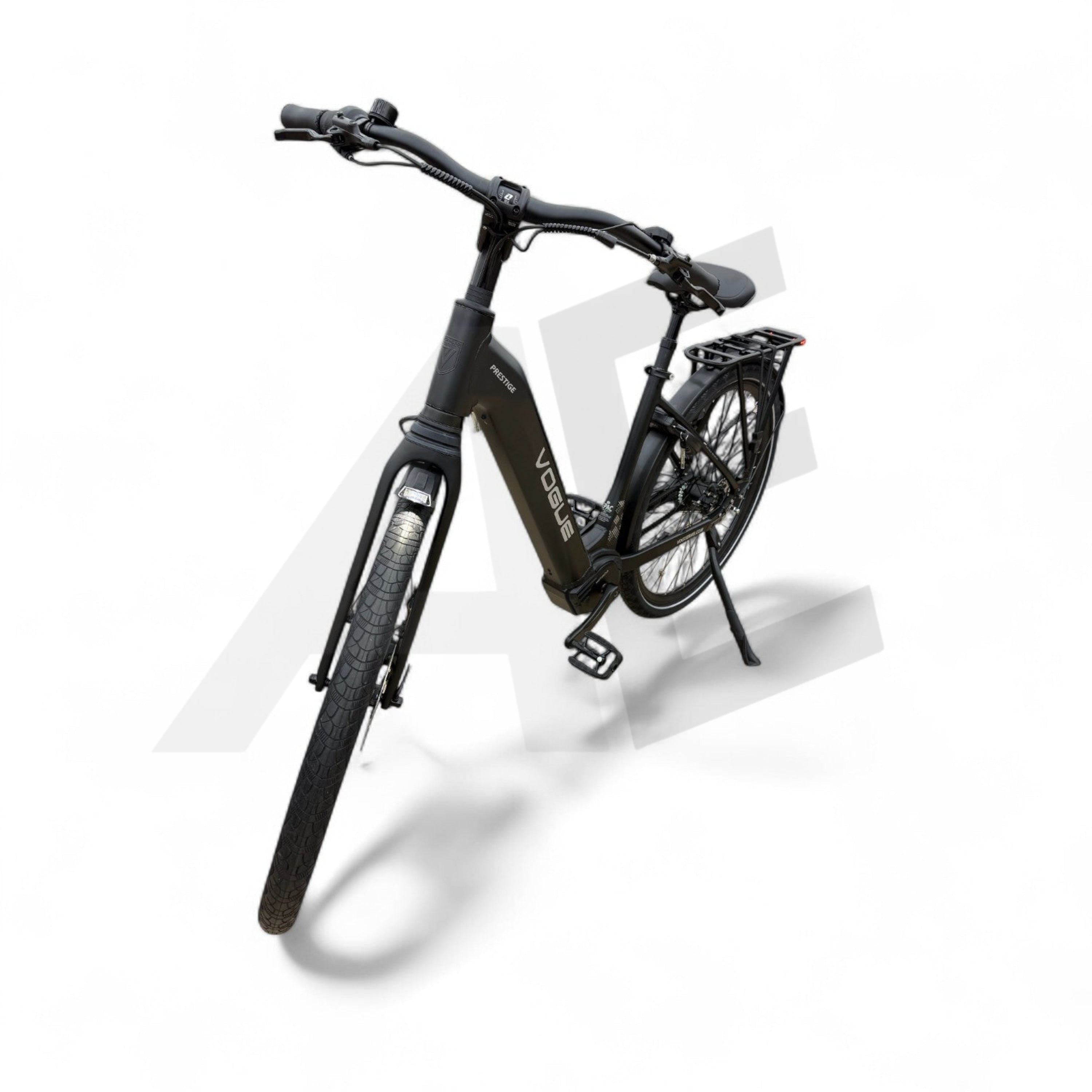 Vogue Prestige – Elektrische Unisex E-Bike 28 inch – 48 cm – MOTINOVA Middenmotor 80Nm – V-Snaar Aandrijving – 14,5Ah Accu – Mat Zwart - AE-trading