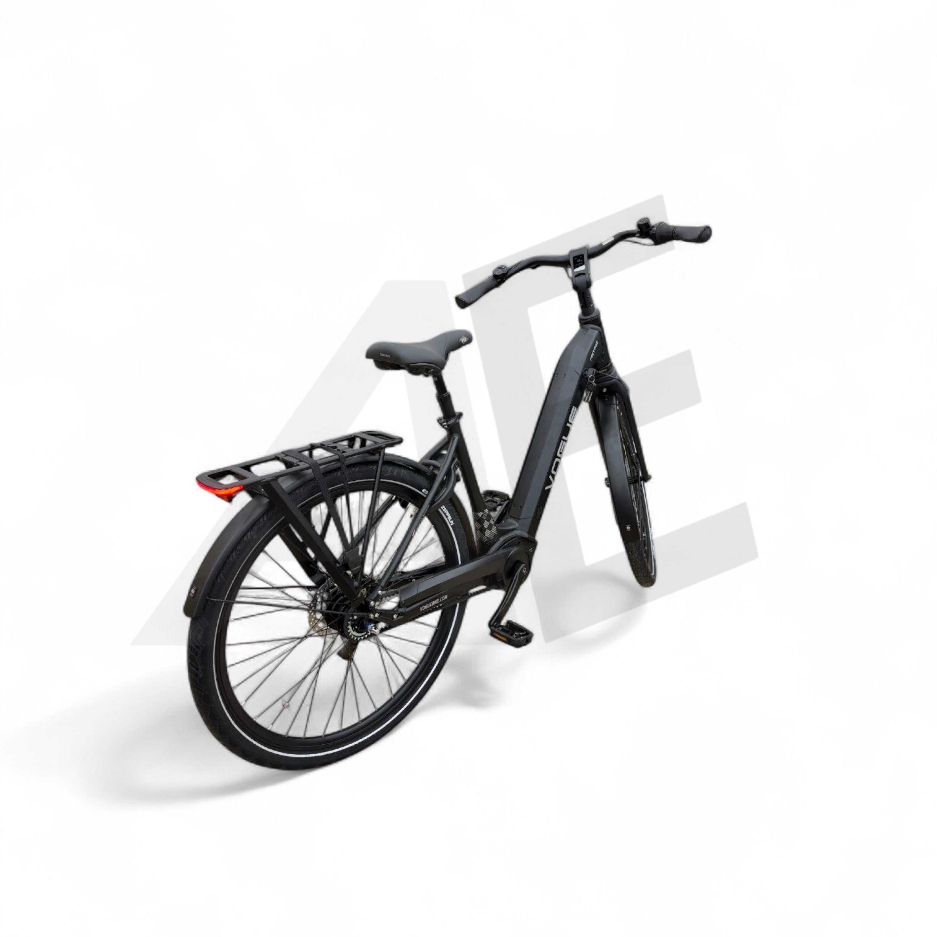 Vogue Prestige – Elektrische Unisex E-Bike 28 inch – 48 cm – MOTINOVA Middenmotor 80Nm – V-Snaar Aandrijving – 14,5Ah Accu – Mat Zwart - AE-trading