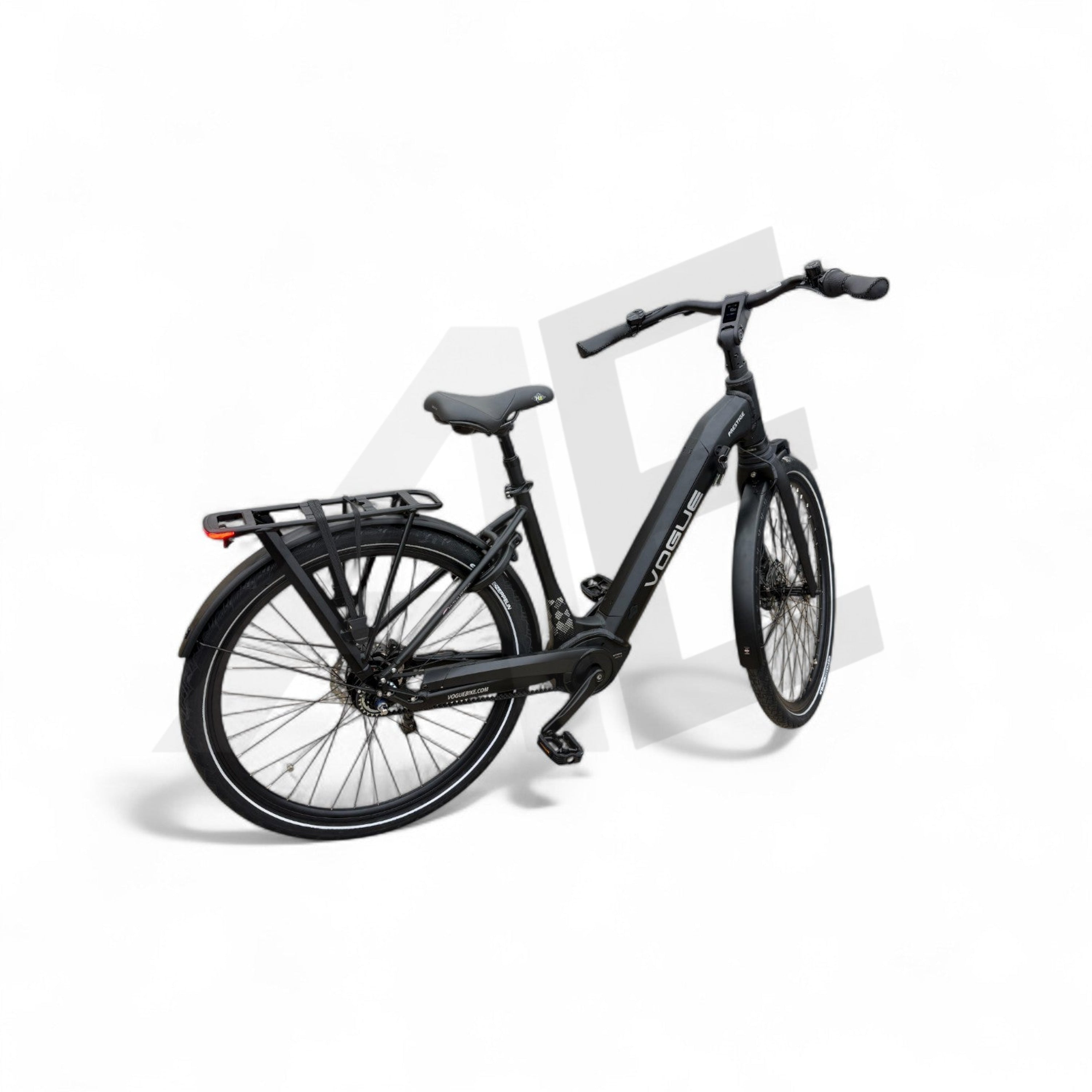 Vogue Prestige – Elektrische Unisex E-Bike 28 inch – 48 cm – MOTINOVA Middenmotor 80Nm – V-Snaar Aandrijving – 14,5Ah Accu – Mat Zwart - AE-trading