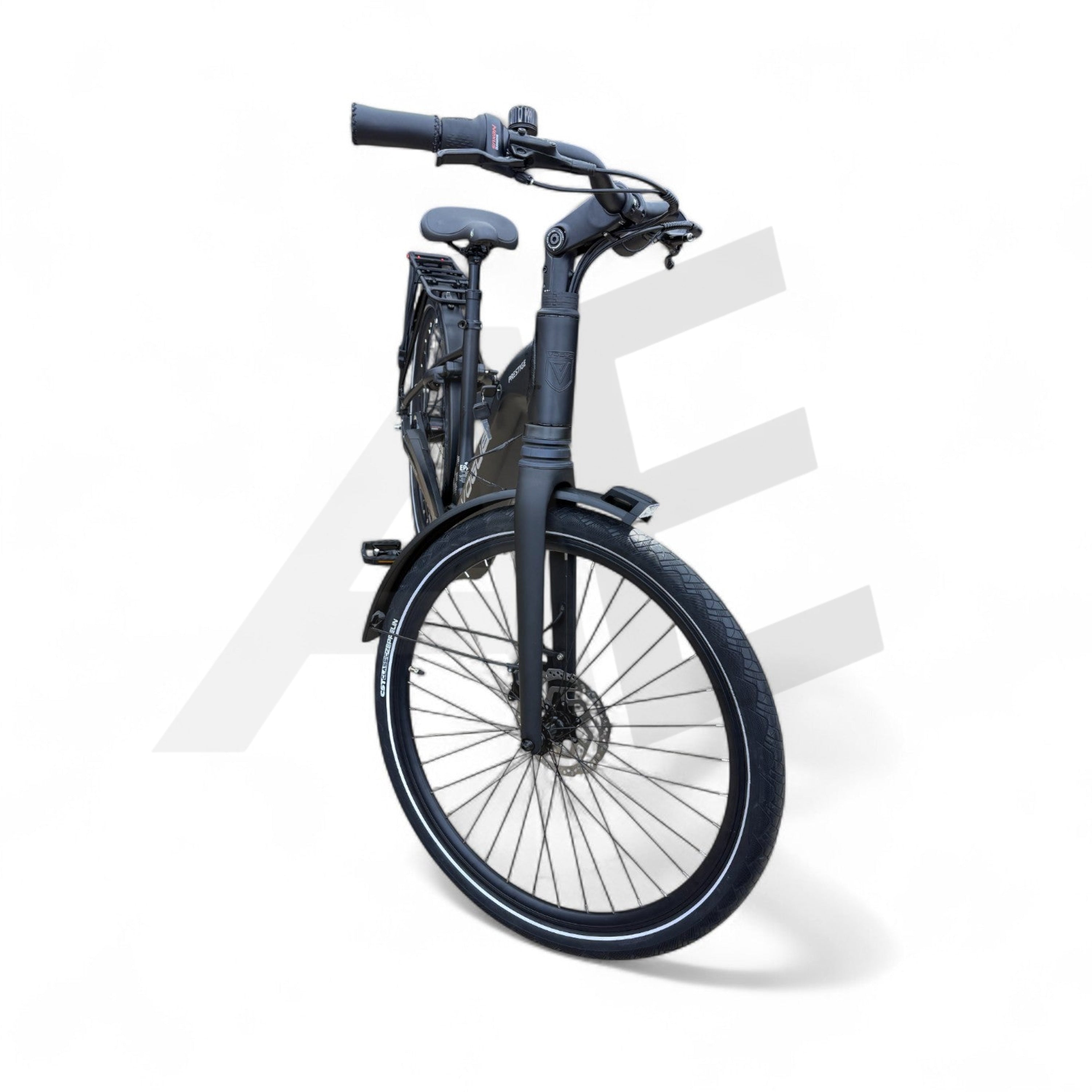Vogue Prestige – Elektrische Unisex E-Bike 28 inch – 48 cm – MOTINOVA Middenmotor 80Nm – V-Snaar Aandrijving – 14,5Ah Accu – Mat Zwart - AE-trading