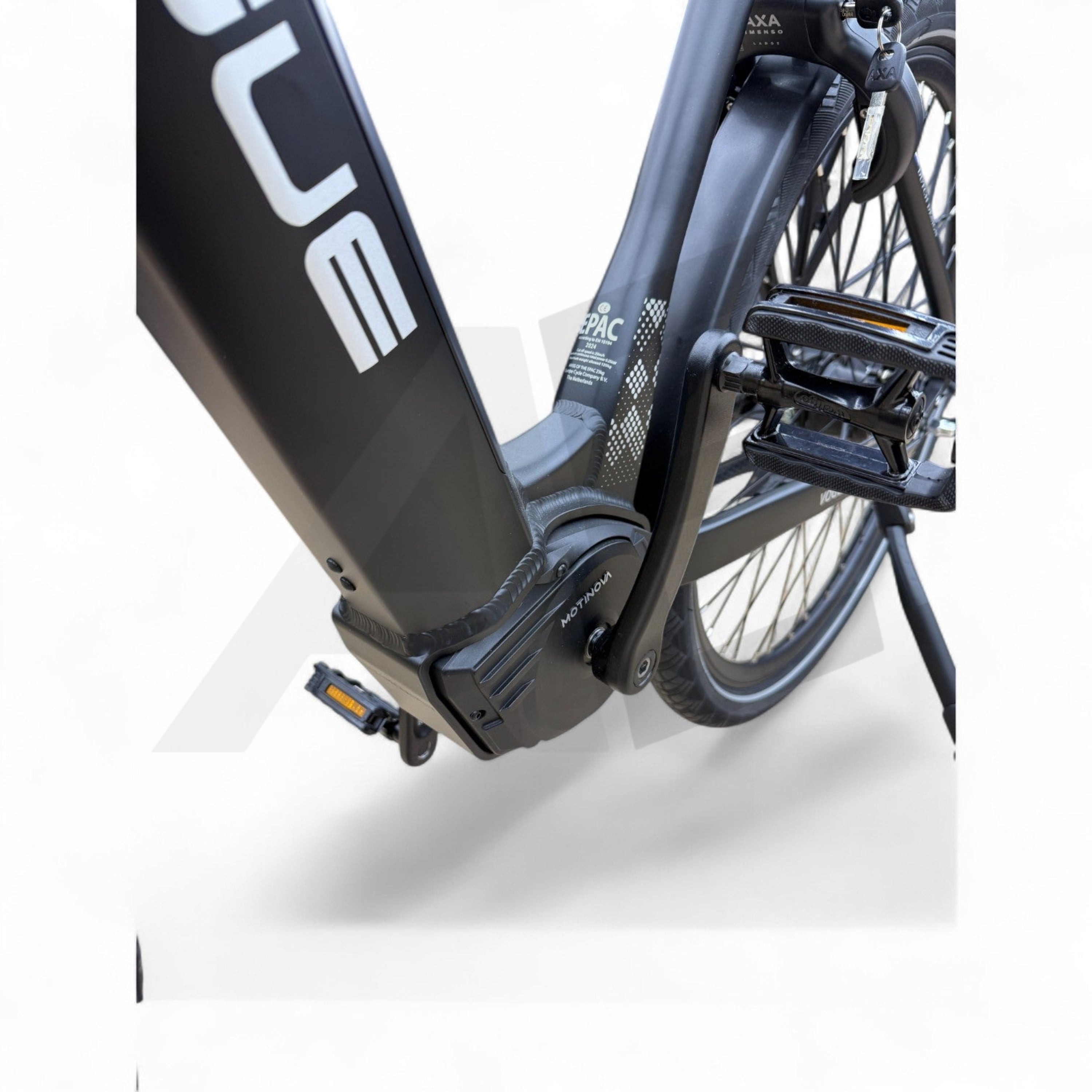 Vogue Prestige – Elektrische Unisex E-Bike 28 inch – 48 cm – MOTINOVA Middenmotor 80Nm – V-Snaar Aandrijving – 14,5Ah Accu – Mat Zwart - AE-trading