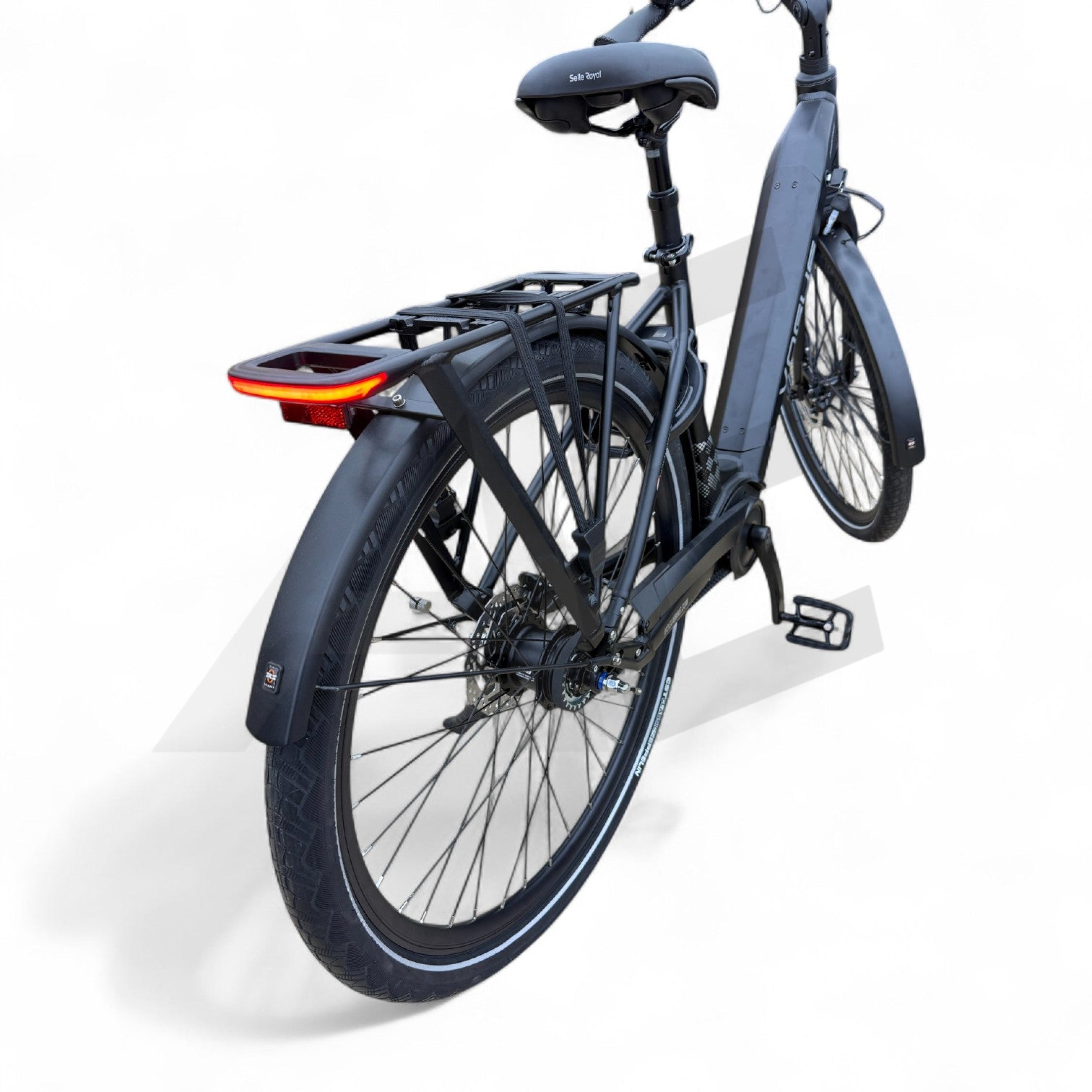 Vogue Prestige – Elektrische Unisex E-Bike 28 inch – 48 cm – MOTINOVA Middenmotor 80Nm – V-Snaar Aandrijving – 14,5Ah Accu – Mat Zwart - AE-trading