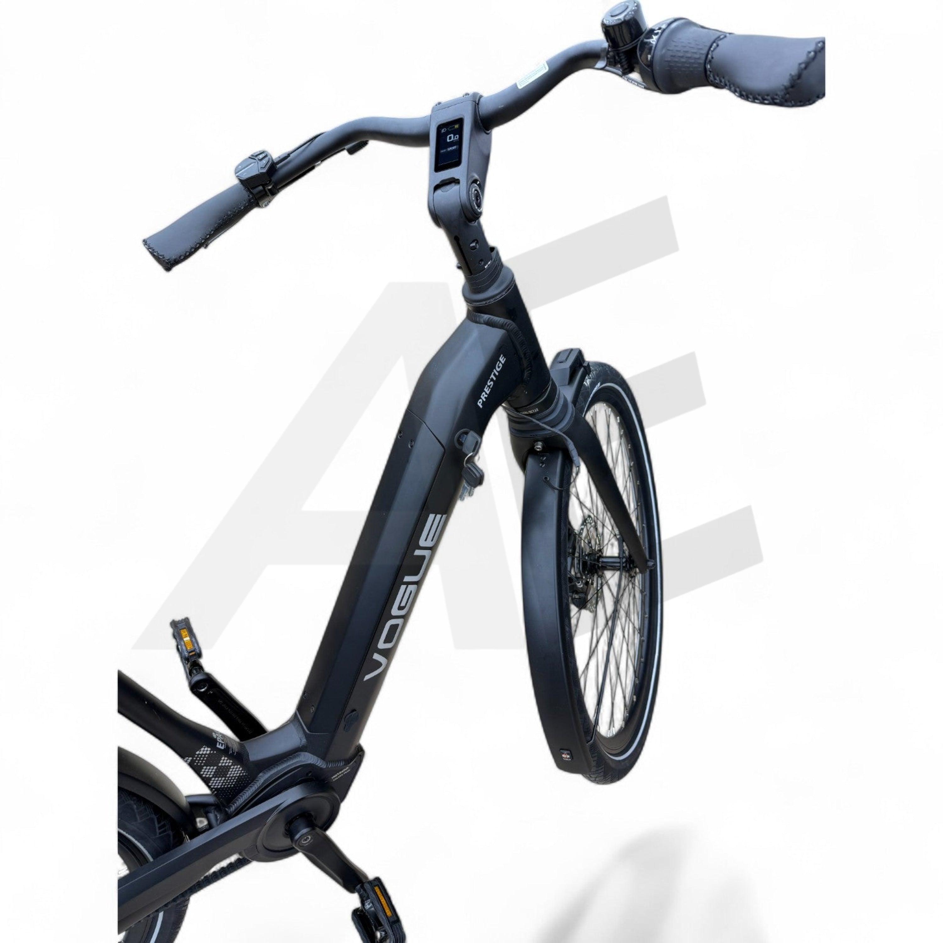 Vogue Prestige – Elektrische Unisex E-Bike 28 inch – 48 cm – MOTINOVA Middenmotor 80Nm – V-Snaar Aandrijving – 14,5Ah Accu – Mat Zwart - AE-trading