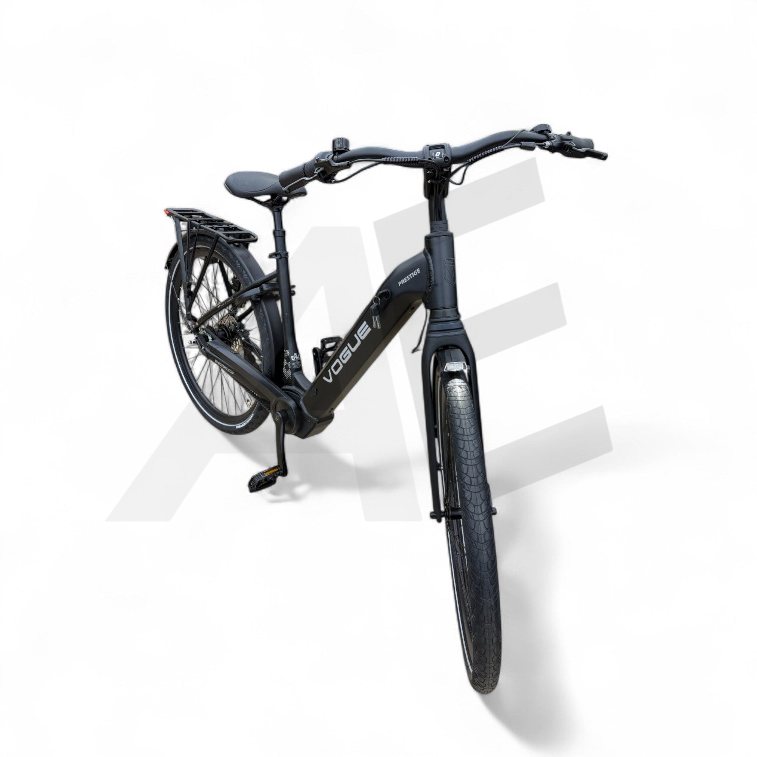 Vogue Prestige – Elektrische Unisex E-Bike 28 inch – 48 cm – MOTINOVA Middenmotor 80Nm – V-Snaar Aandrijving – 14,5Ah Accu – Mat Zwart - AE-trading
