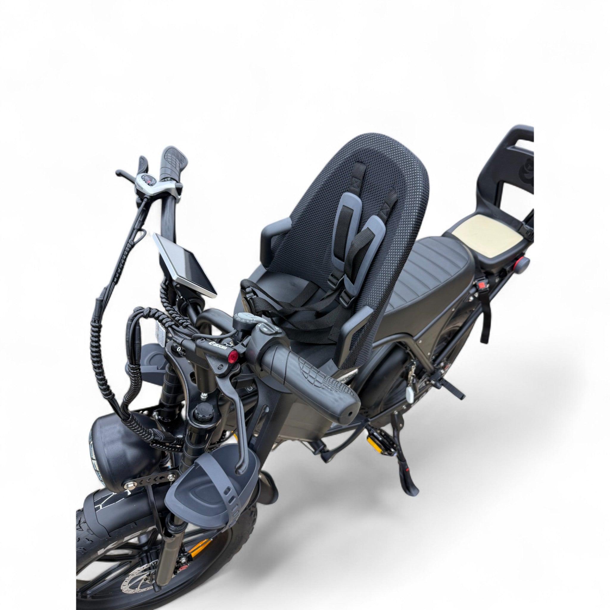Ouxi C80 Family Fatbike met Kinderzitjes Voor en Achter - Zwart - AE-trading