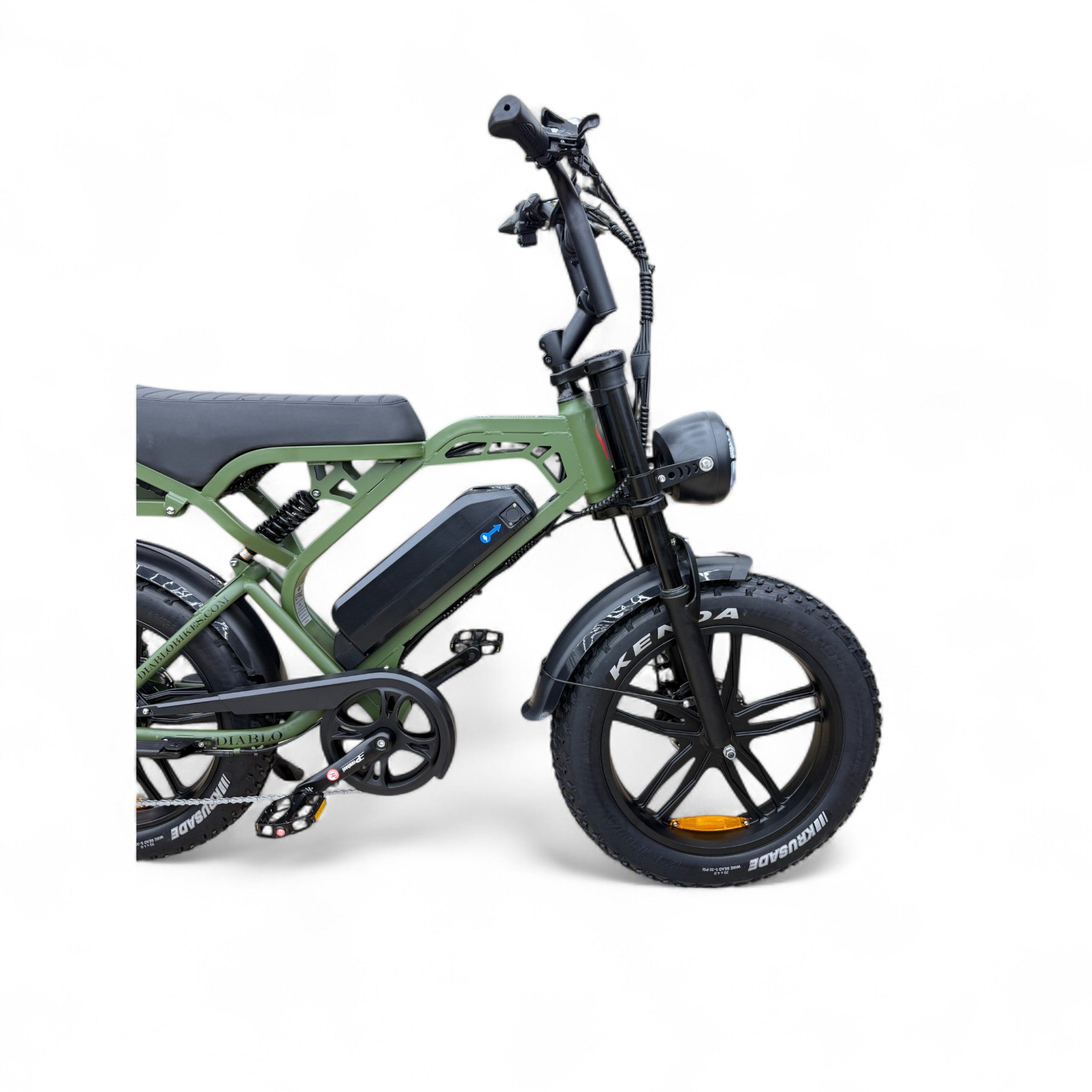 Diablo E-One V20 Pro Fatbike – Groen – 250W – Volledige vering – Hydraulische schijfremmen: - AE-trading