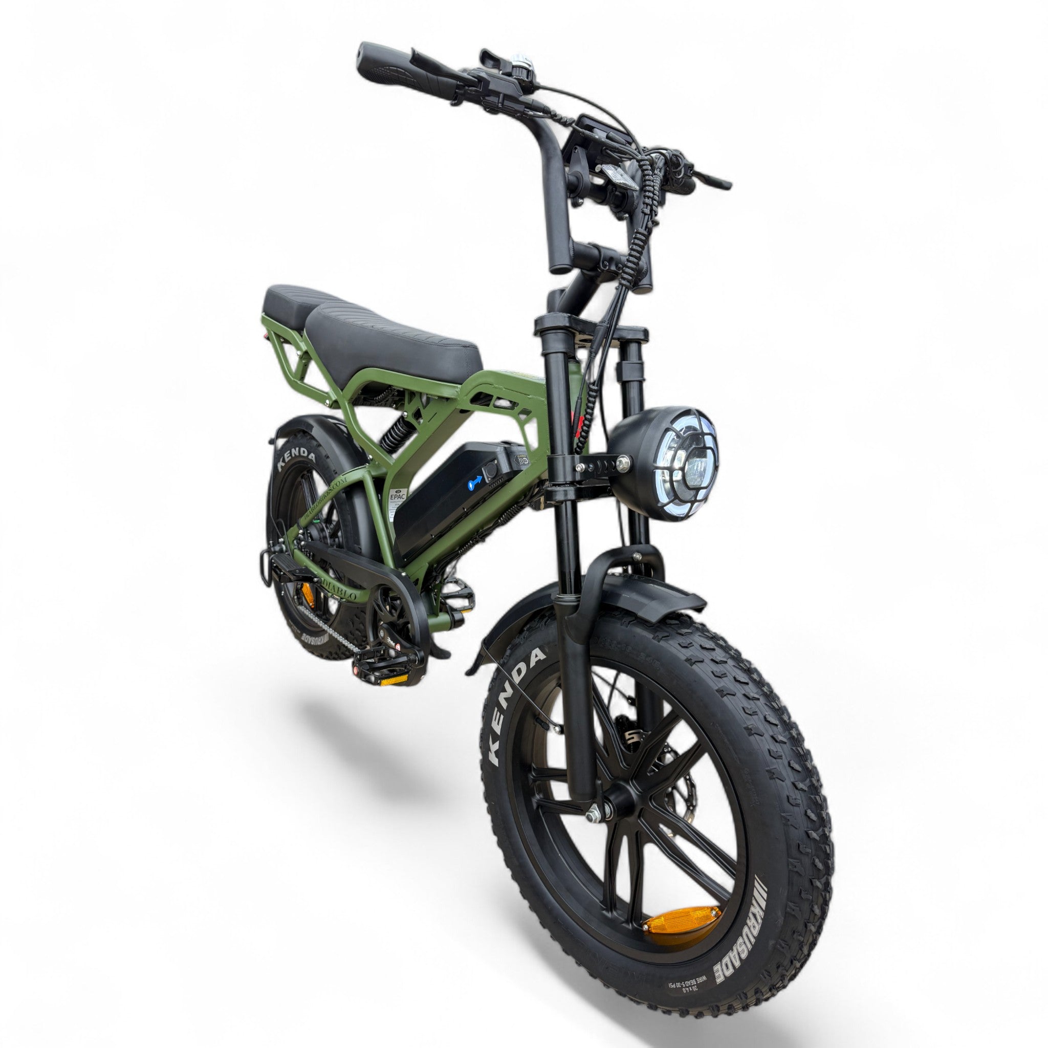 Diablo E-One V20 Pro Fatbike – Groen – 250W – Volledige vering – Hydraulische schijfremmen: - AE-trading