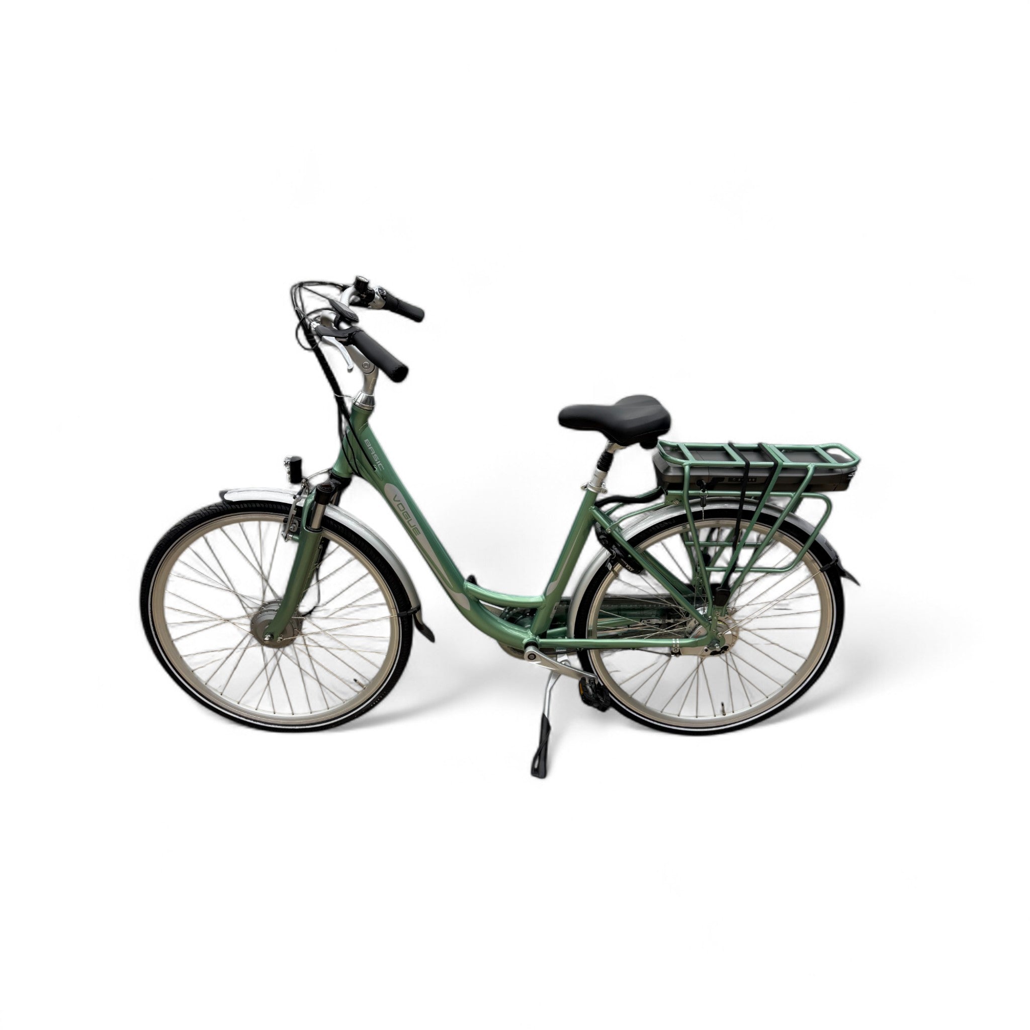 Vogue Basic N7 E-bike Groen 47cm – Elektrische Damesfiets met 468Wh Accu, Shimano Nexus 7, Voorwielmotor & LED Verlichting – Actieradius tot 100 km - AE-trading