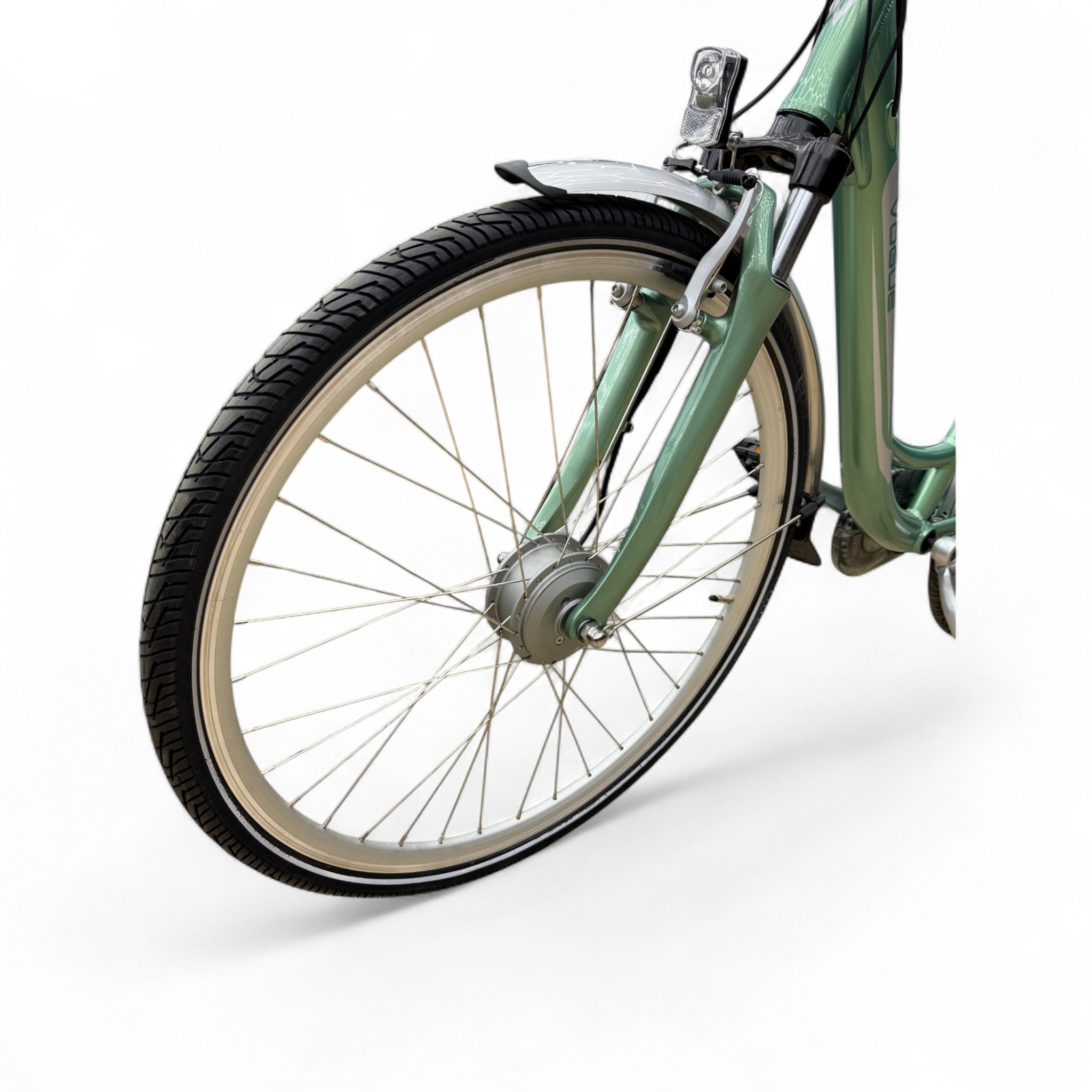 Vogue Basic N7 E-bike Groen 47cm – Elektrische Damesfiets met 468Wh Accu, Shimano Nexus 7, Voorwielmotor & LED Verlichting – Actieradius tot 100 km - AE-trading
