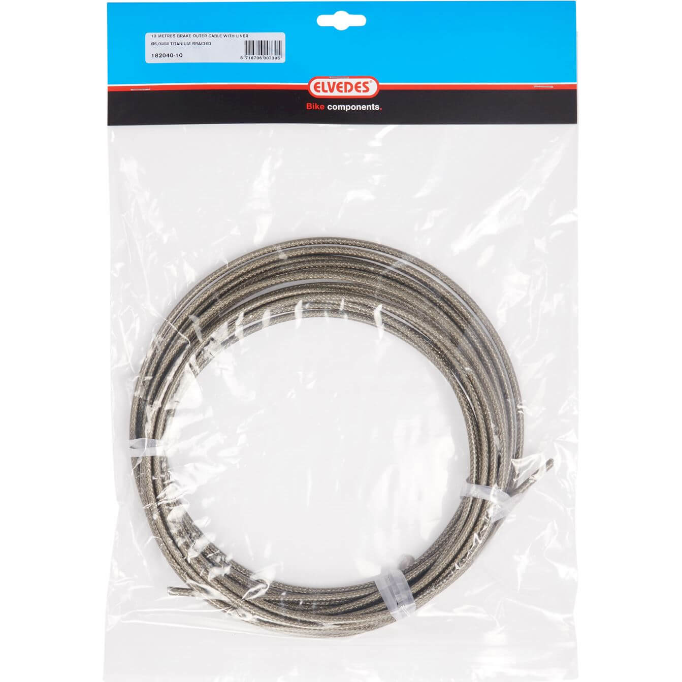 Elvedes rol rem buitenkabel gevlochten titanium 10m - AE-trading
