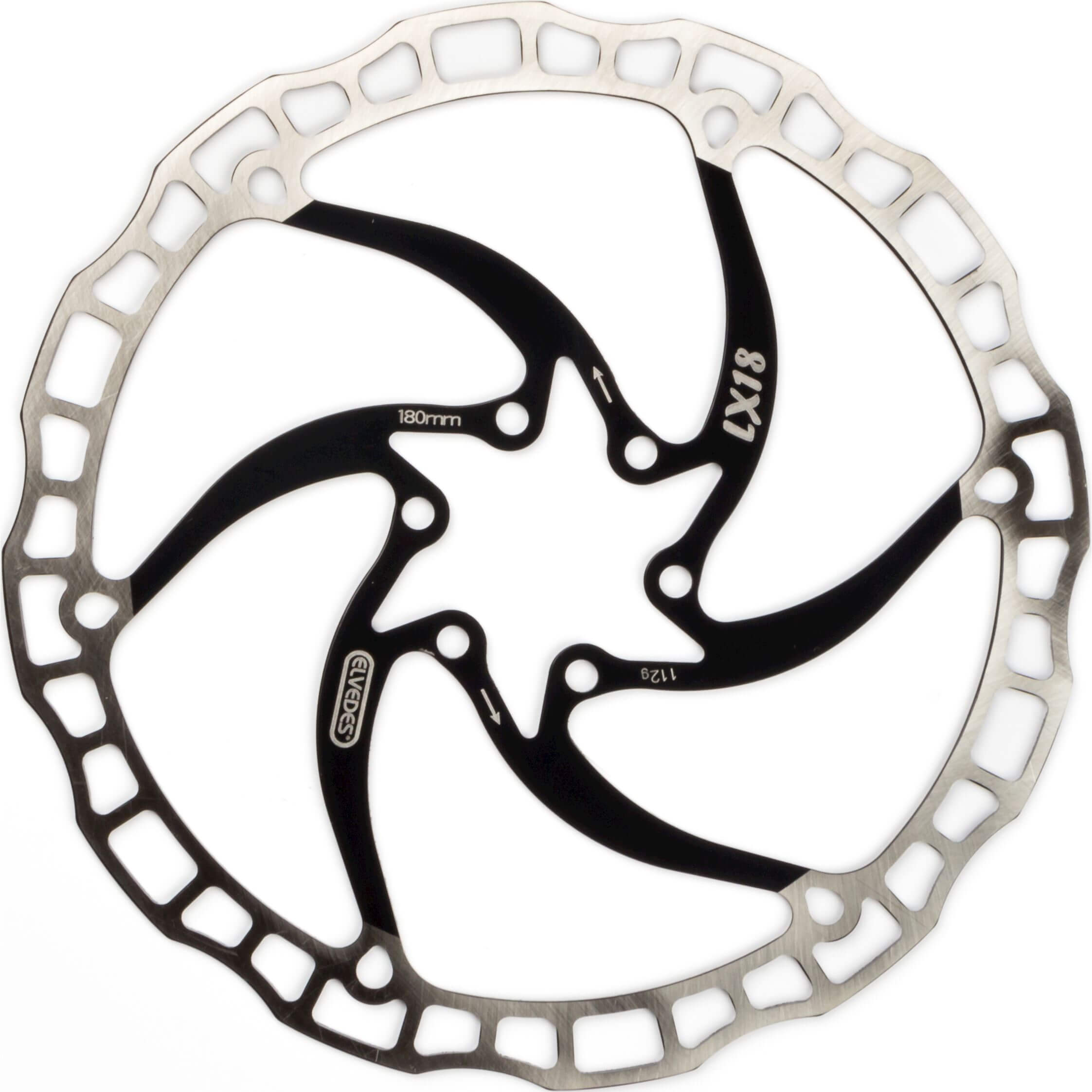 Elvedes remschijf LX18 One Piece 180mm zwart - AE-trading