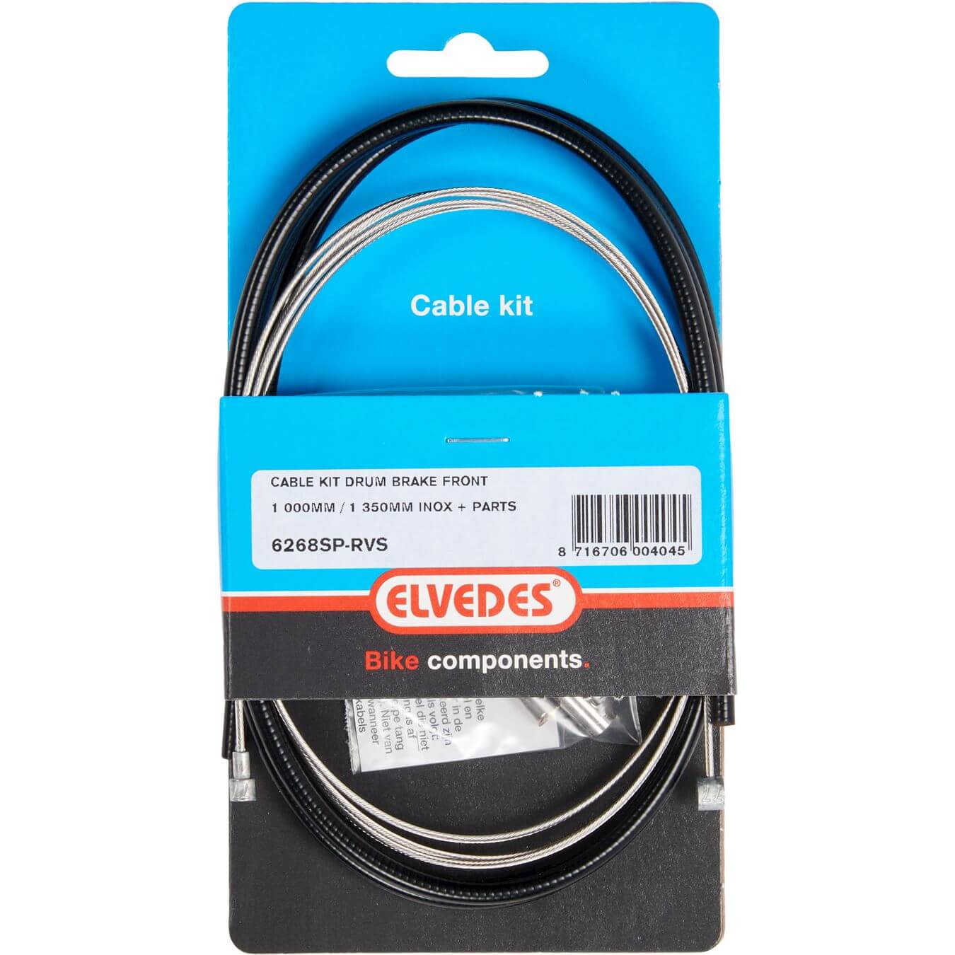 Elvedes remkabel kit voor + inbus draadeind rvs zwart - AE-trading