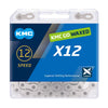 KMC ketting X12 silver 126s waxed - AE-trading