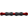 KMC ketting DLC12 black/red 126s - AE-trading