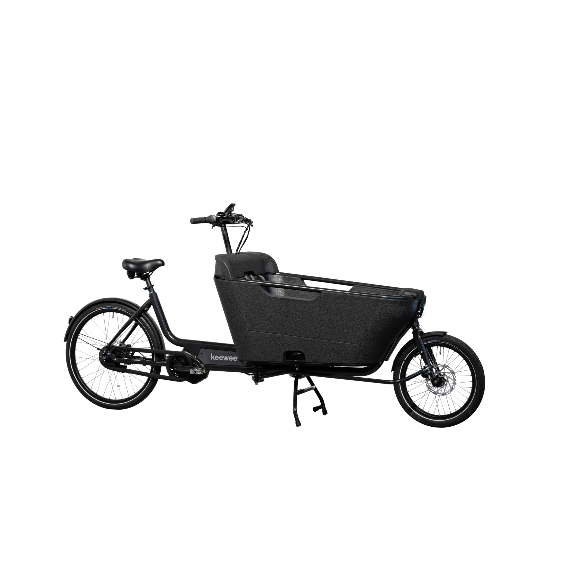 Keewee 2.0 - Elektrische Bakfiets - Zwart - 26 inch - Accu 640Wh (13Ah) - 250W (85Nm) Ananda Middenmotor - Shimano Nexus 5 Versnellingen - Hydraulische Remmen - AE-trading