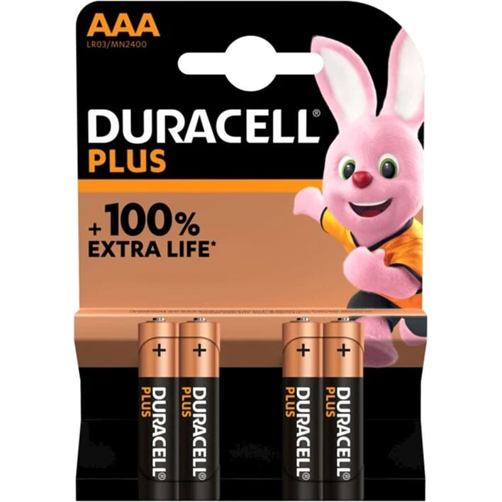 Duracell batterij Plus 100% extra life MN2400/LR03/AAA BP4 - AE-trading