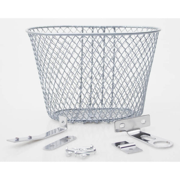 Piazza fietsmandje klein 7,5L zilver 25,5x17,5x17cm - AE-trading