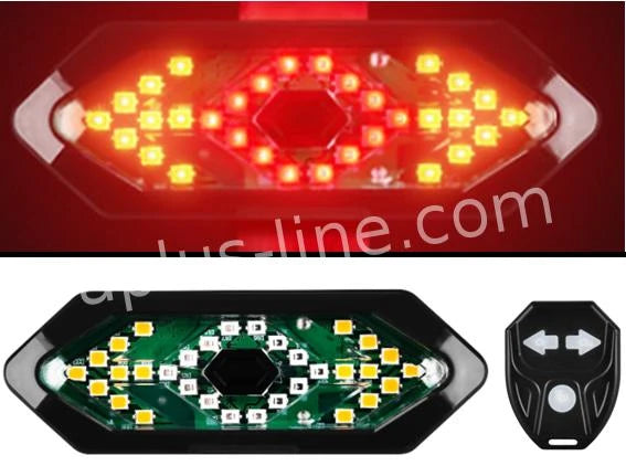 Achterlicht Aplus Universeel E Step/E Bike (Bl01) + Afstandsbediening - AE-trading
