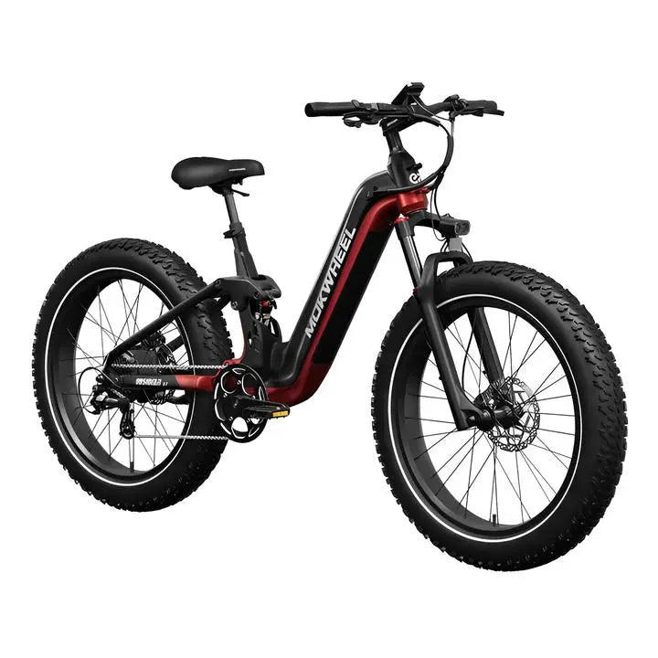 Mokwheel Obsidian ST Mountainbike Fatbike – Zwart/Rood – 720Wh - AE-trading