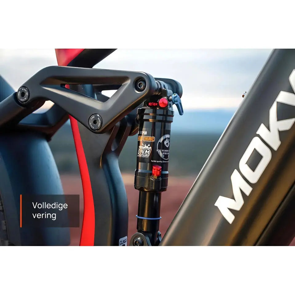 Mokwheel Obsidian ST Mountainbike Fatbike – Zwart/Rood – 720Wh - AE-trading